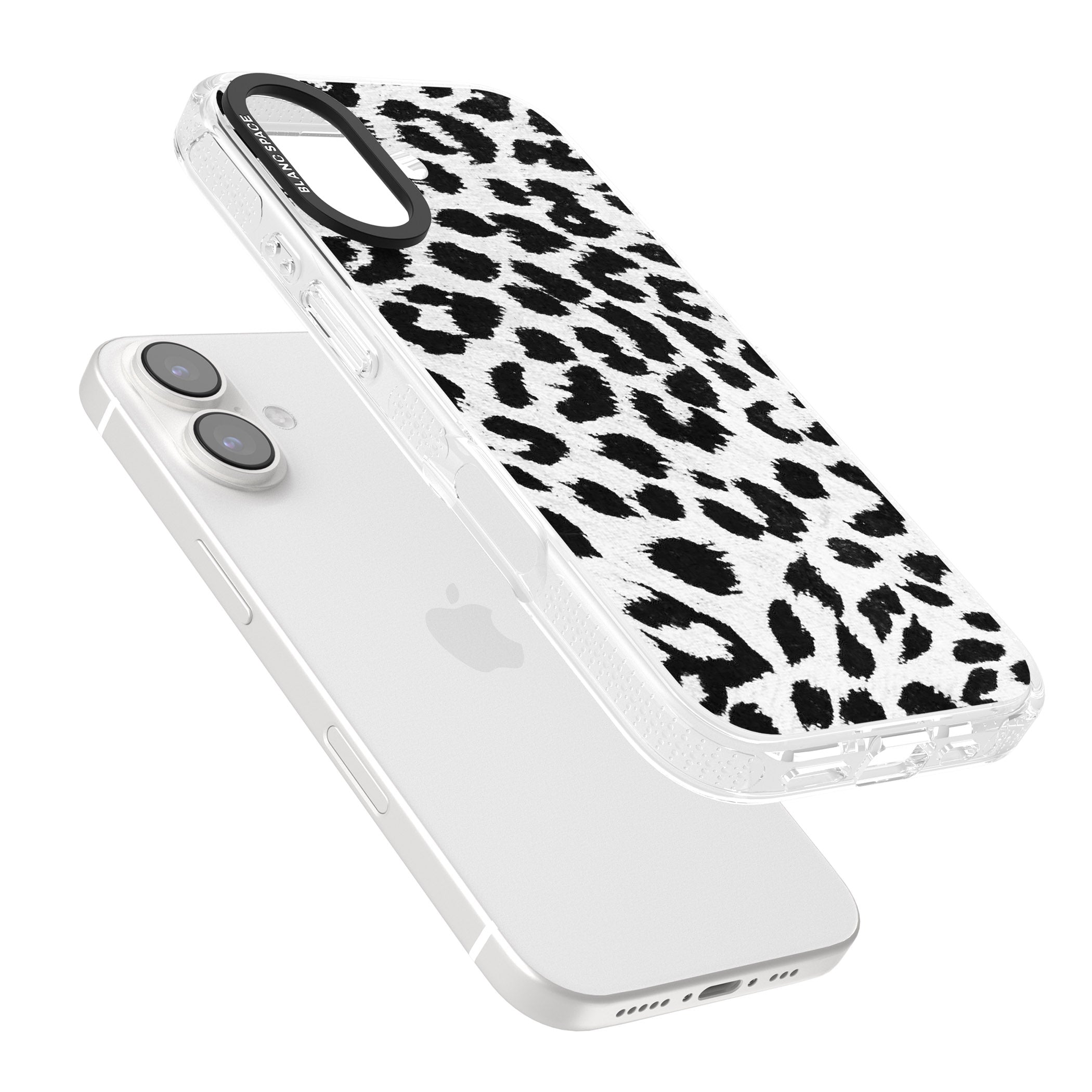 Rar Leopard Print White iPhone 16 / 16 Plus Clear Case Impact Air - Blanc Space
