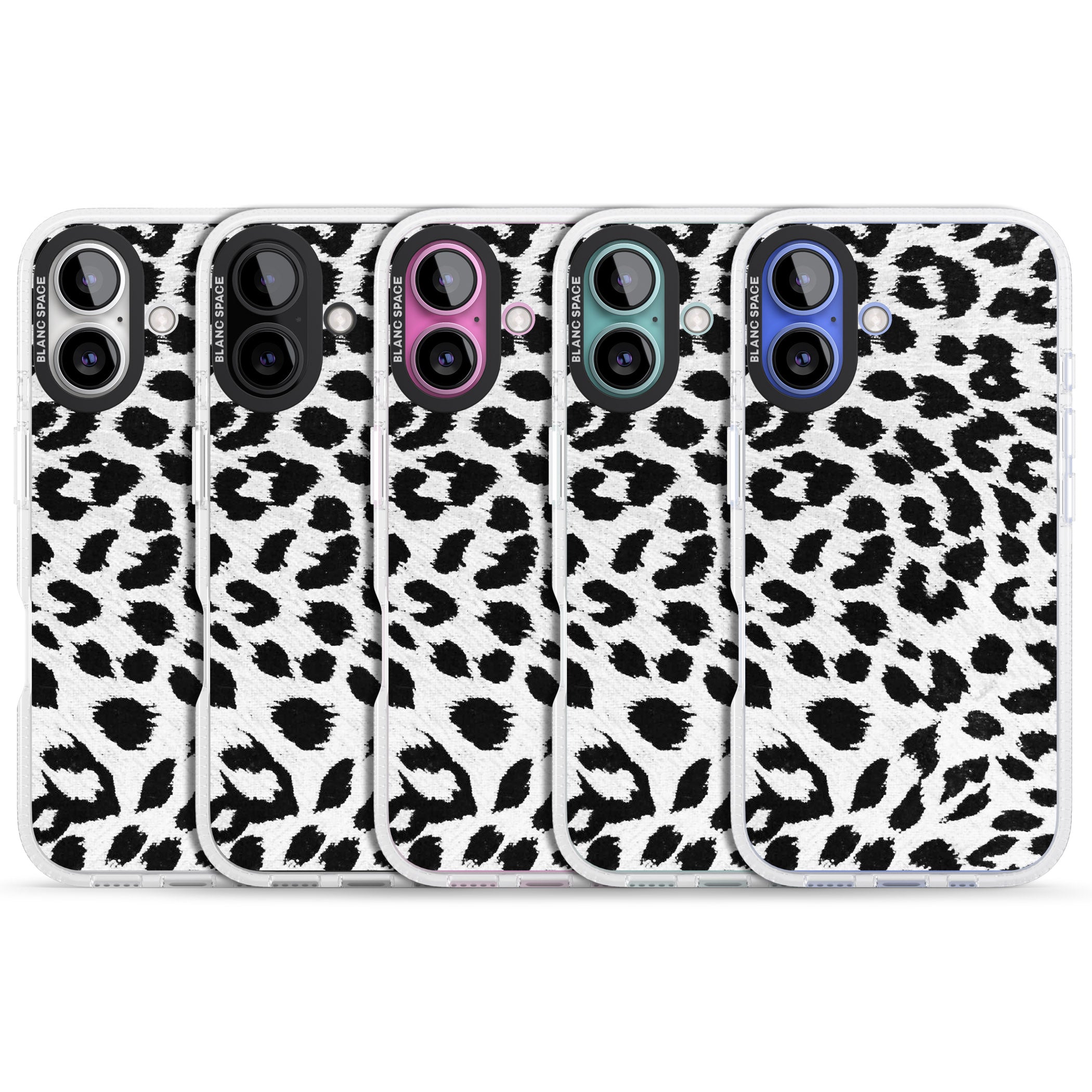 Rar Leopard Print White iPhone 16 / 16 Plus Clear Case Impact Air - Blanc Space