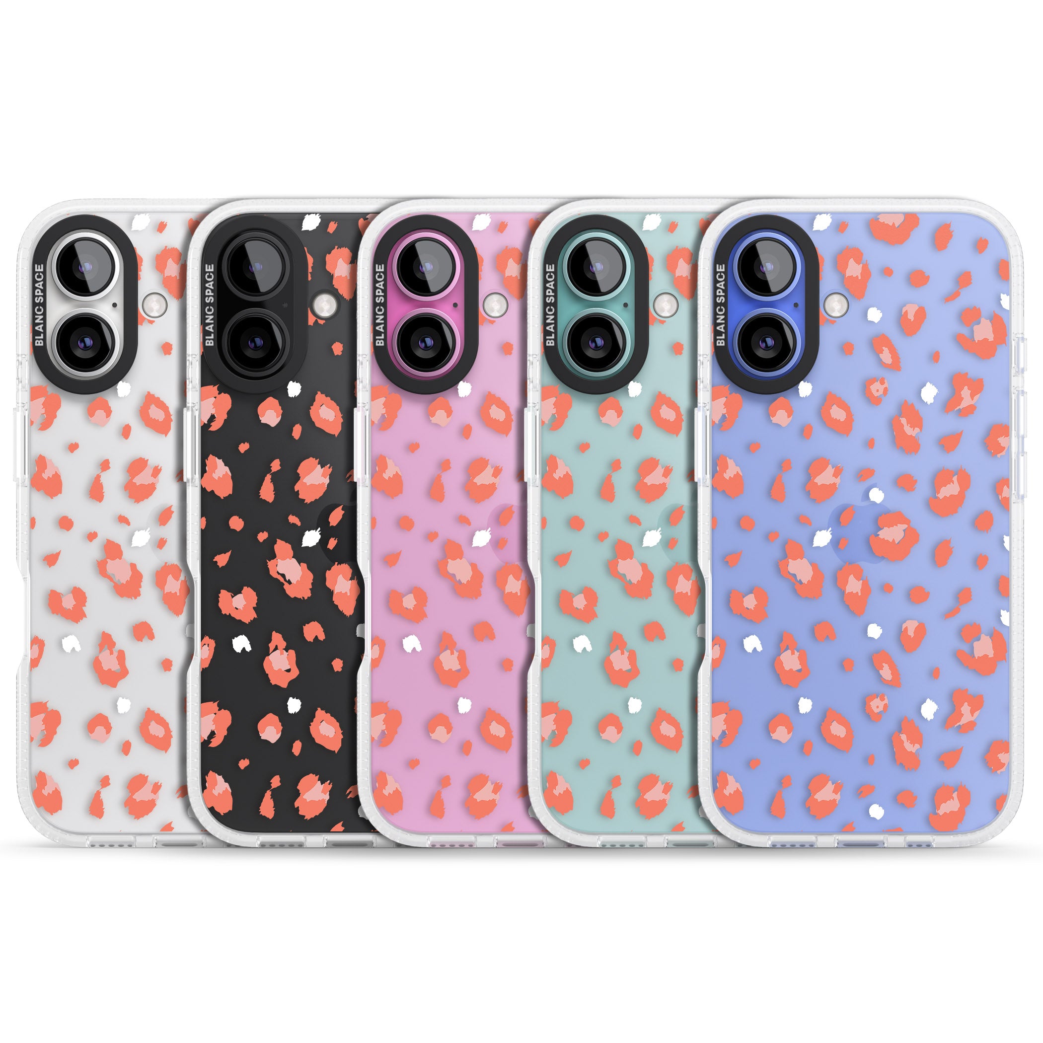 Two Colour Jaguar Transparent Animal Print iPhone 16 / 16 Plus Clear Case Impact Air - Blanc Space