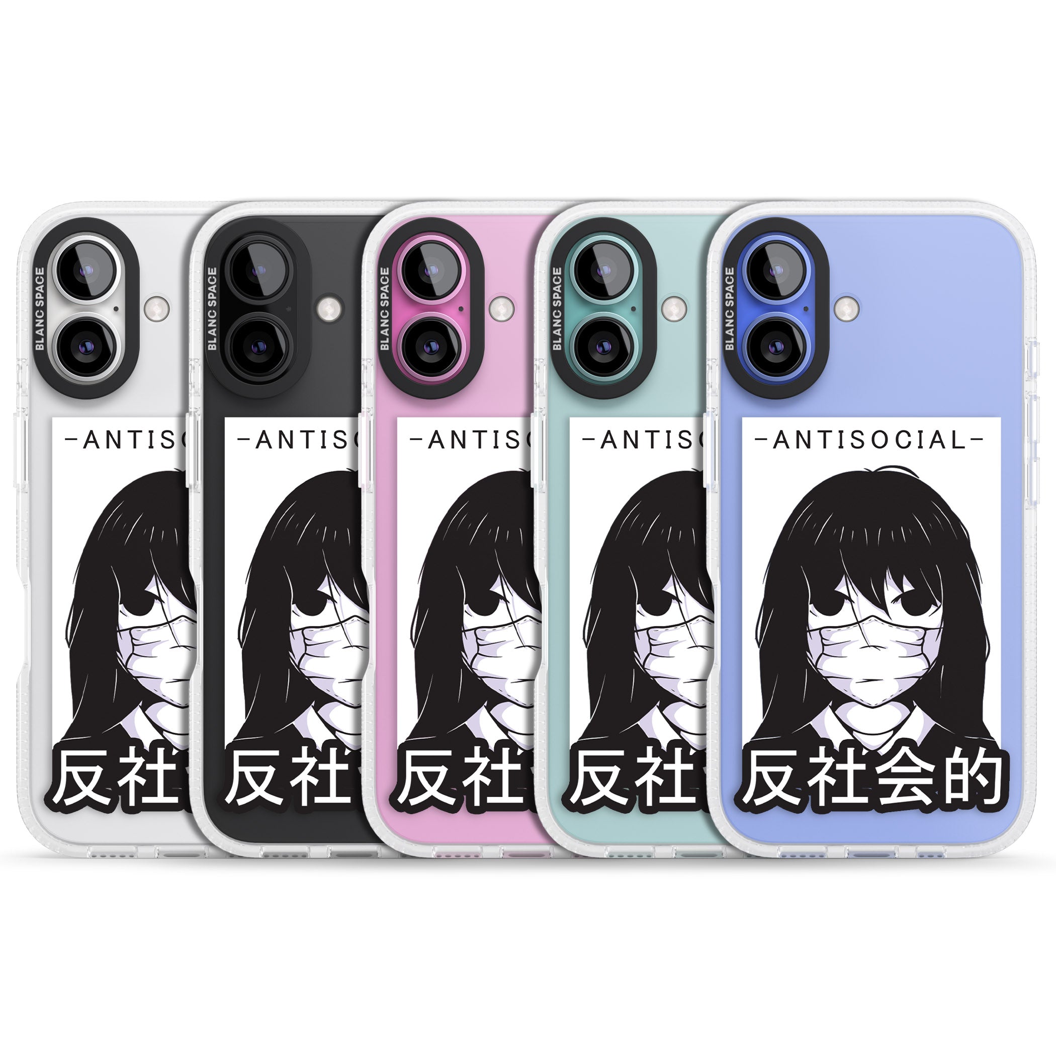 Anti-Social iPhone 16 / 16 Plus Clear Case Impact Air - Blanc Space