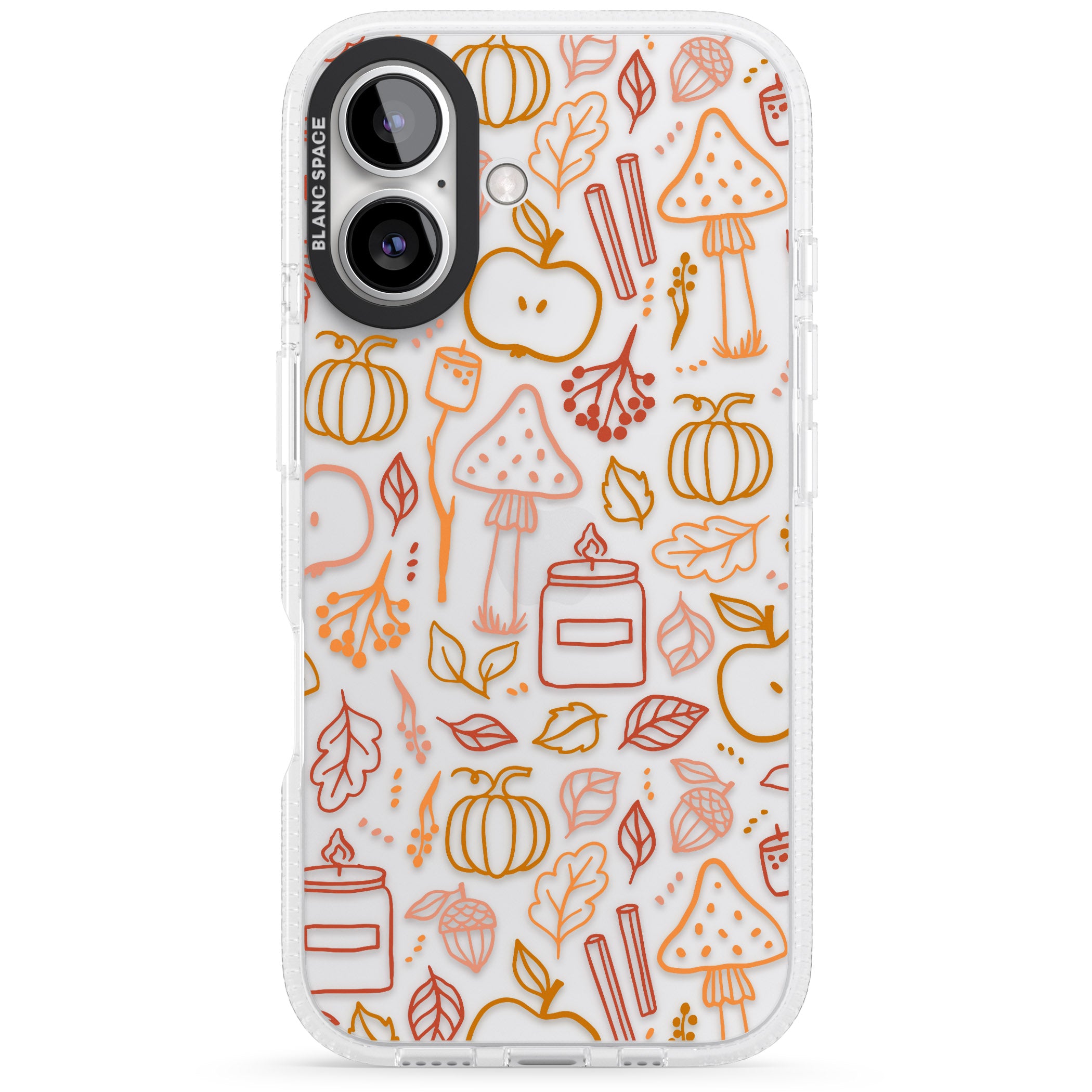 Autumn Line Pattern iPhone 16 / 16 Plus Clear Case Impact Air - Blanc Space