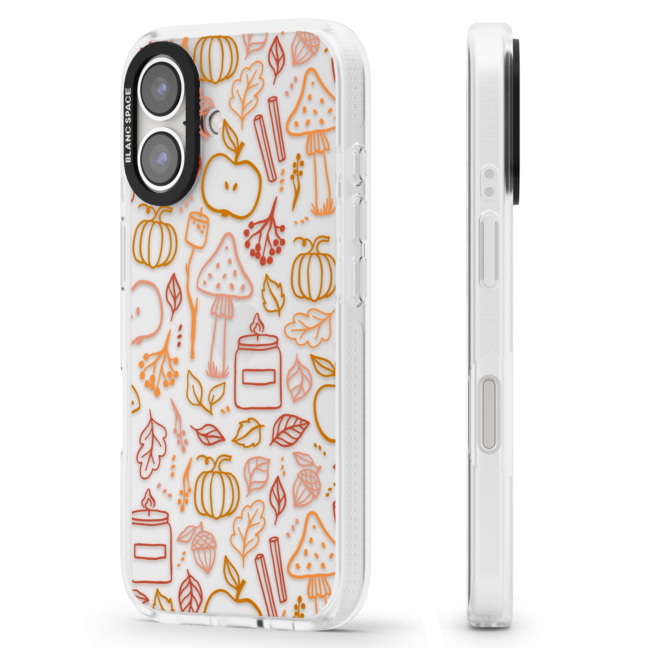 Autumn Line Pattern iPhone 16 / 16 Plus Clear Case Impact Air - Blanc Space