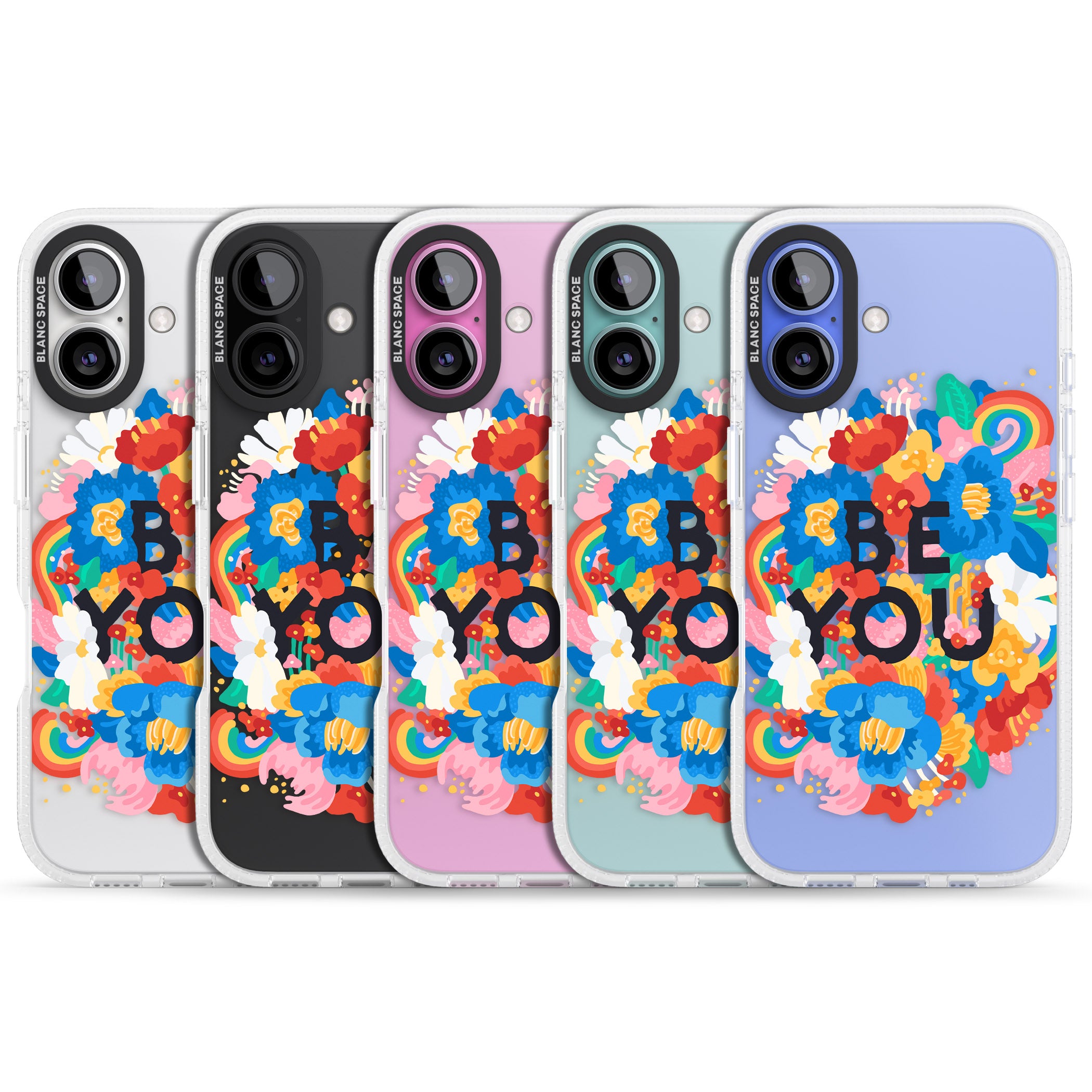 Be You iPhone 16 / 16 Plus Clear Case Impact Air - Blanc Space