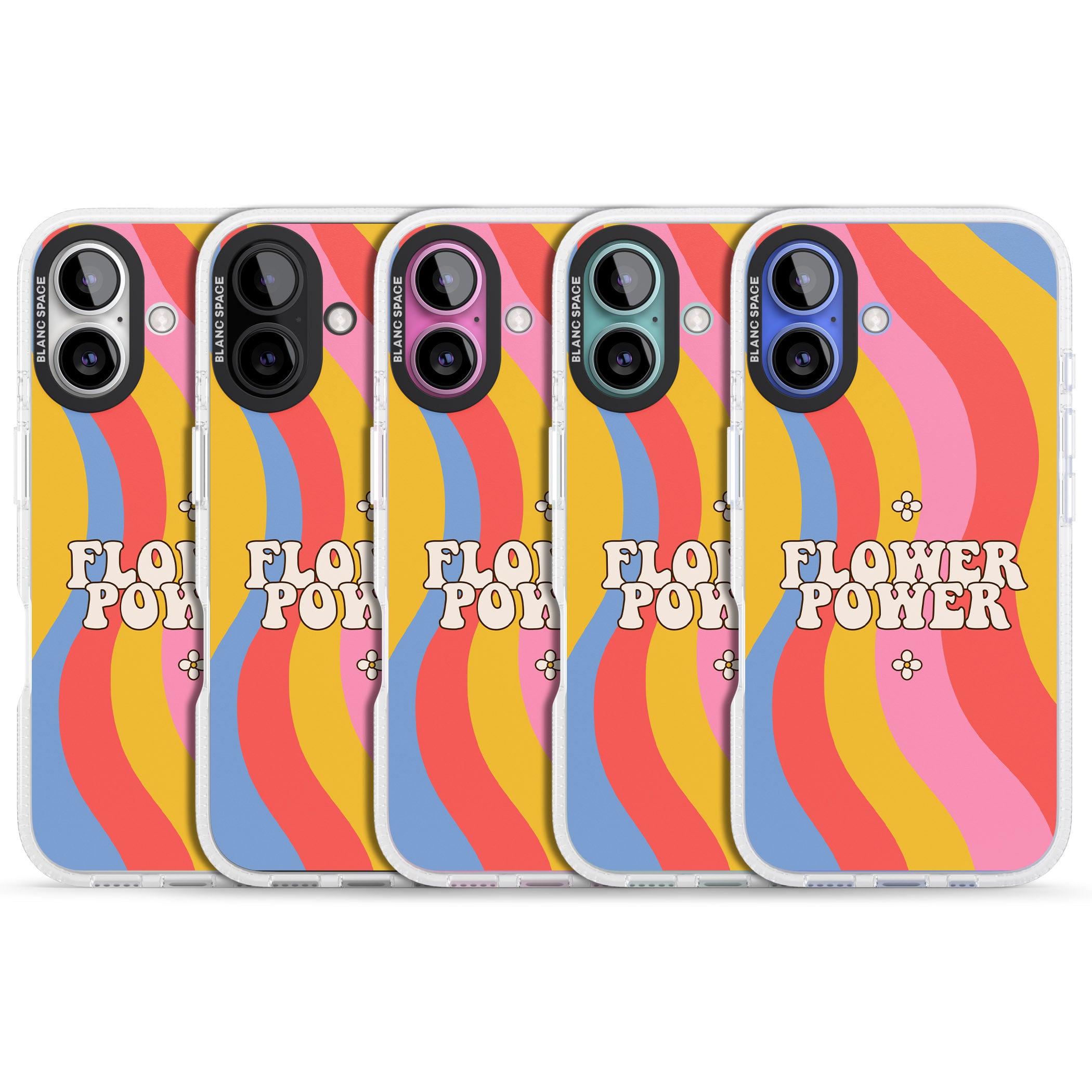 Melting Flower Power iPhone 16 / 16 Plus Clear Case Impact Air - Blanc Space