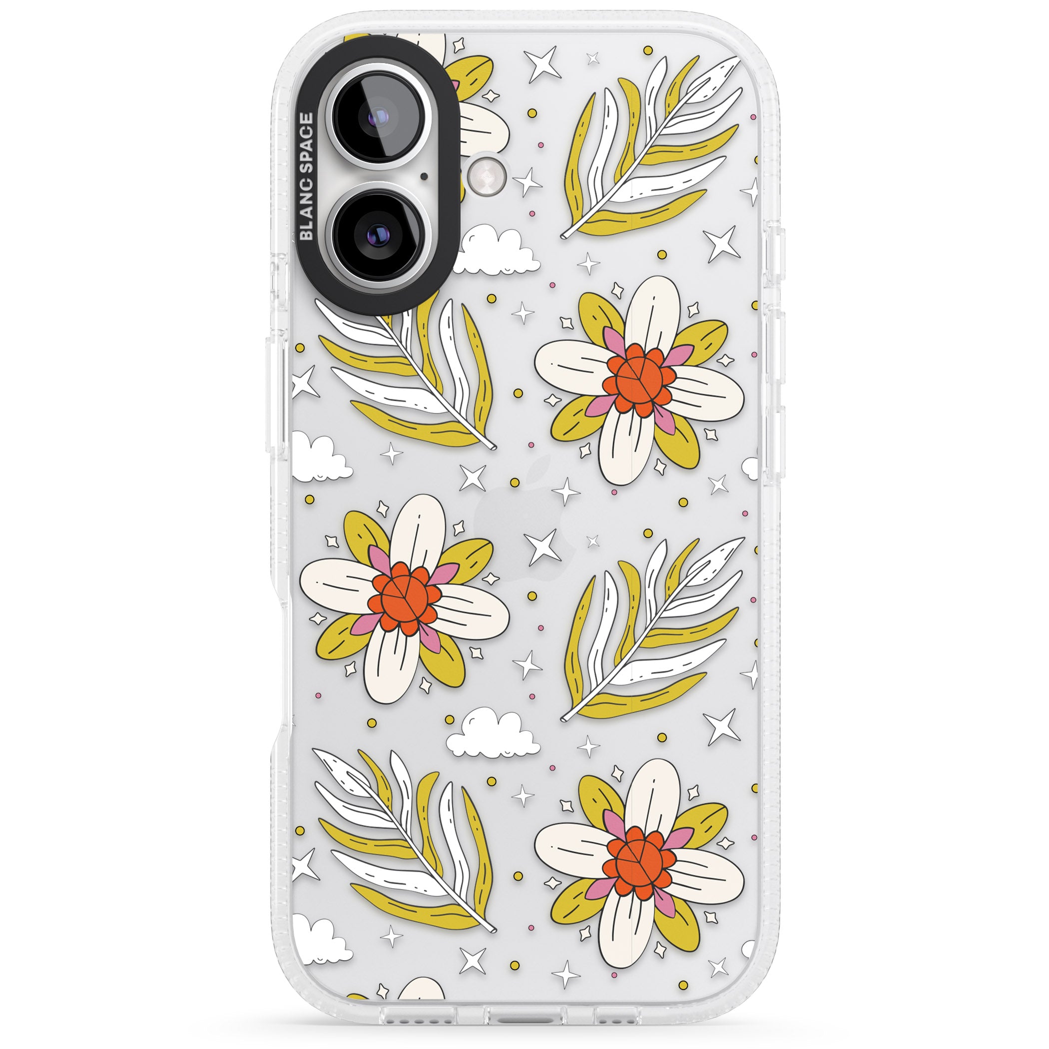 Boho Celestial Floral Dream iPhone 16 / 16 Plus Clear Case Impact Air - Blanc Space