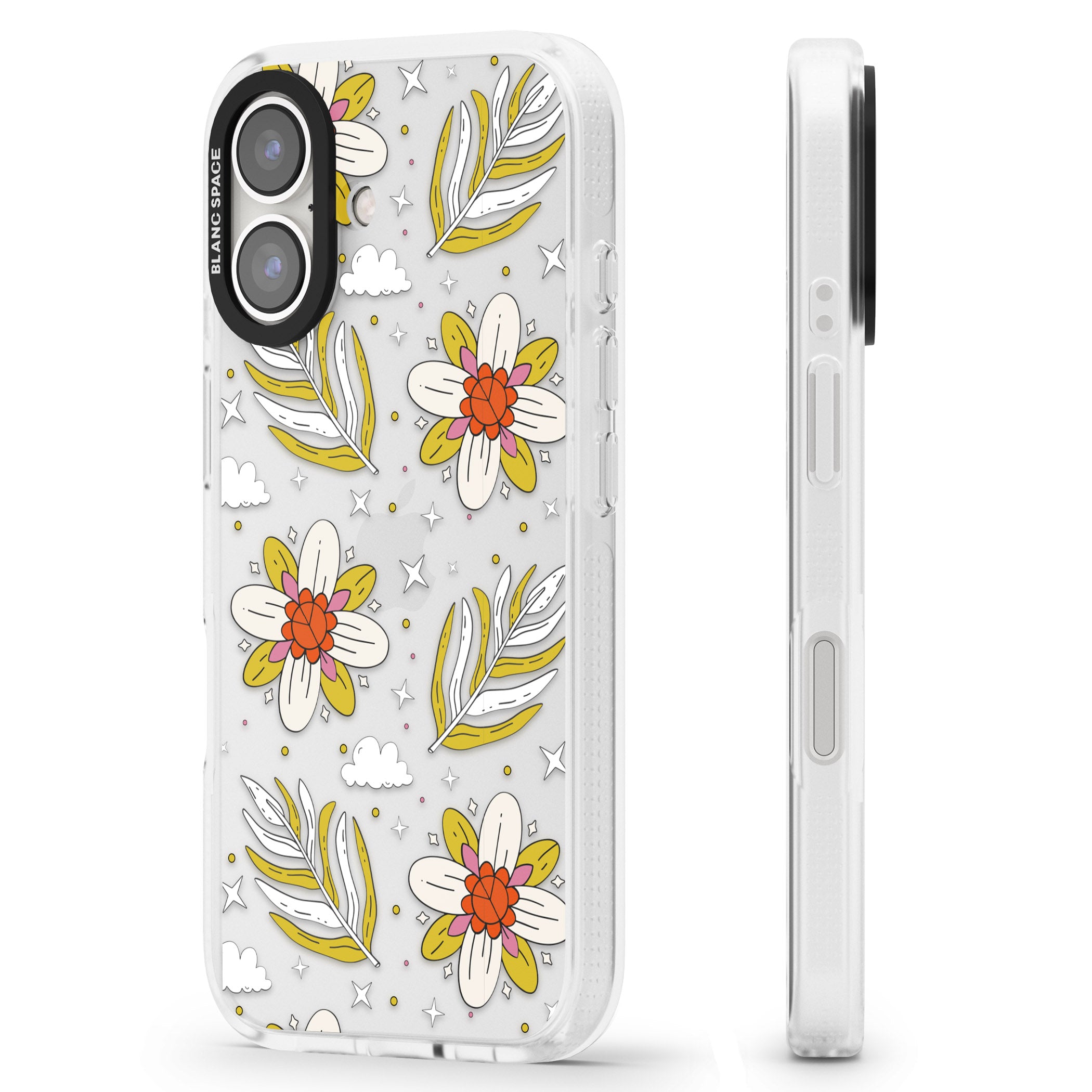 Boho Celestial Floral Dream iPhone 16 / 16 Plus Clear Case Impact Air - Blanc Space