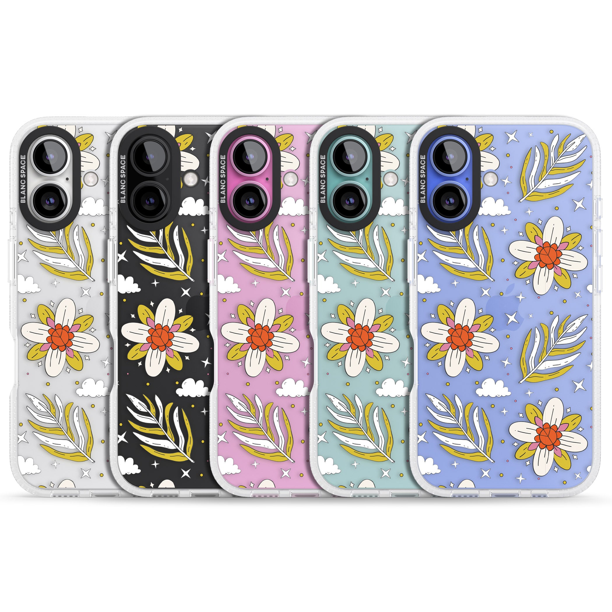Boho Celestial Floral Dream iPhone 16 / 16 Plus Clear Case Impact Air - Blanc Space