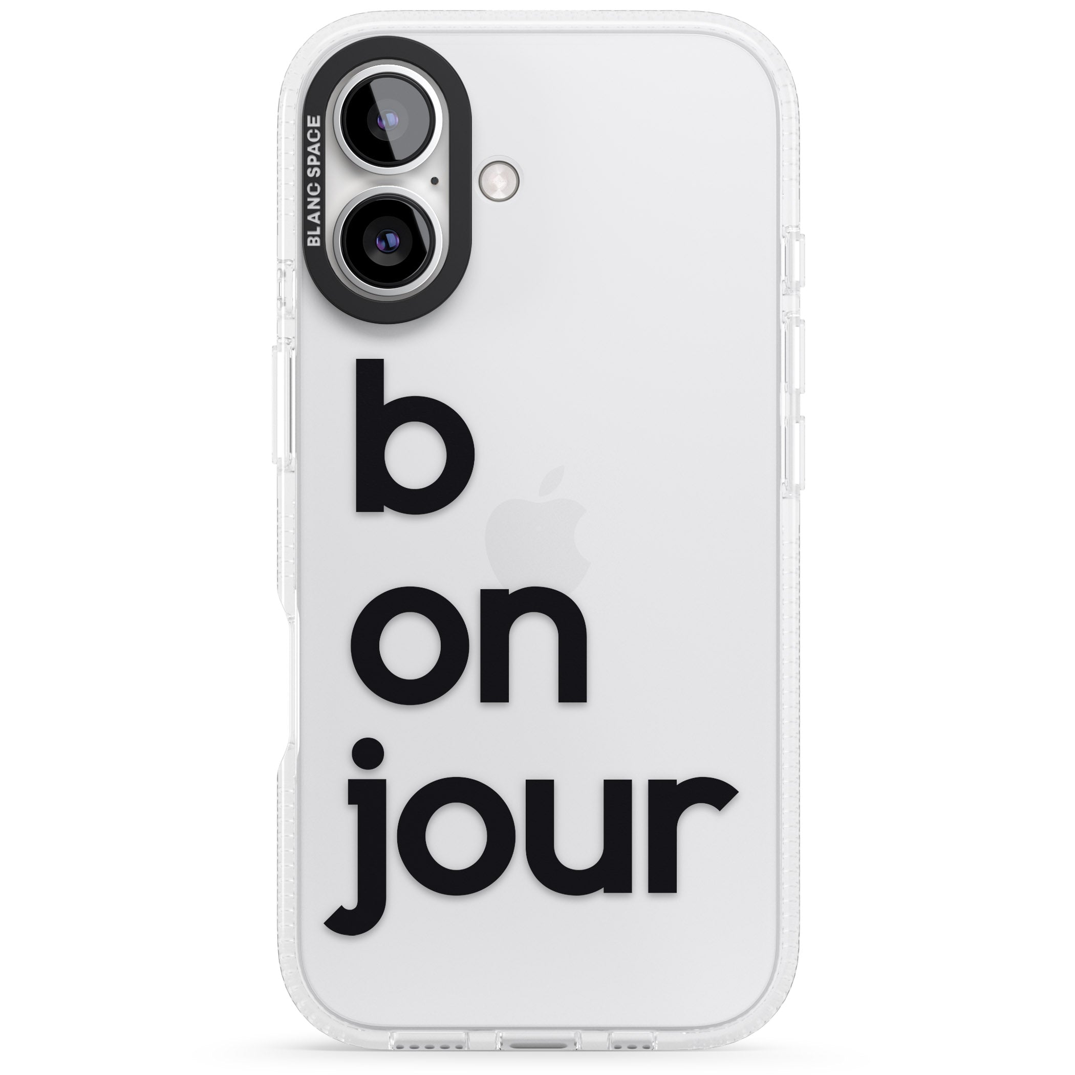 Bonjour iPhone 16 / 16 Plus Clear Case Impact Air - Blanc Space