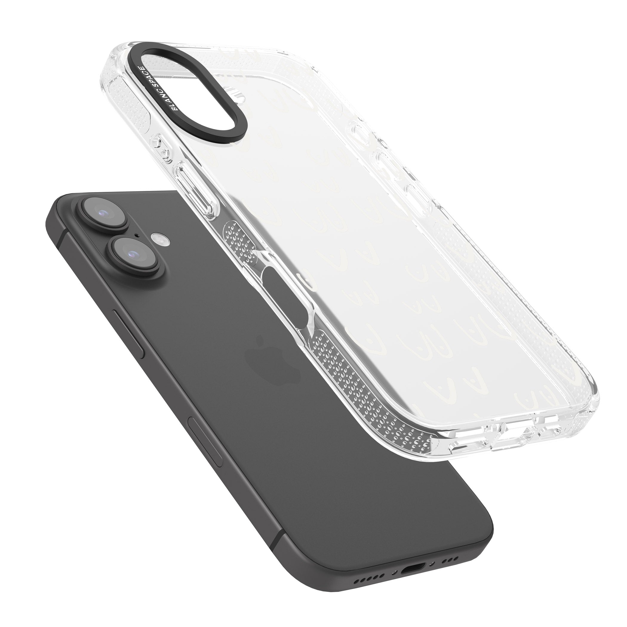 Free the boob (White) iPhone 16 / 16 Plus Clear Case Impact Air - Blanc Space