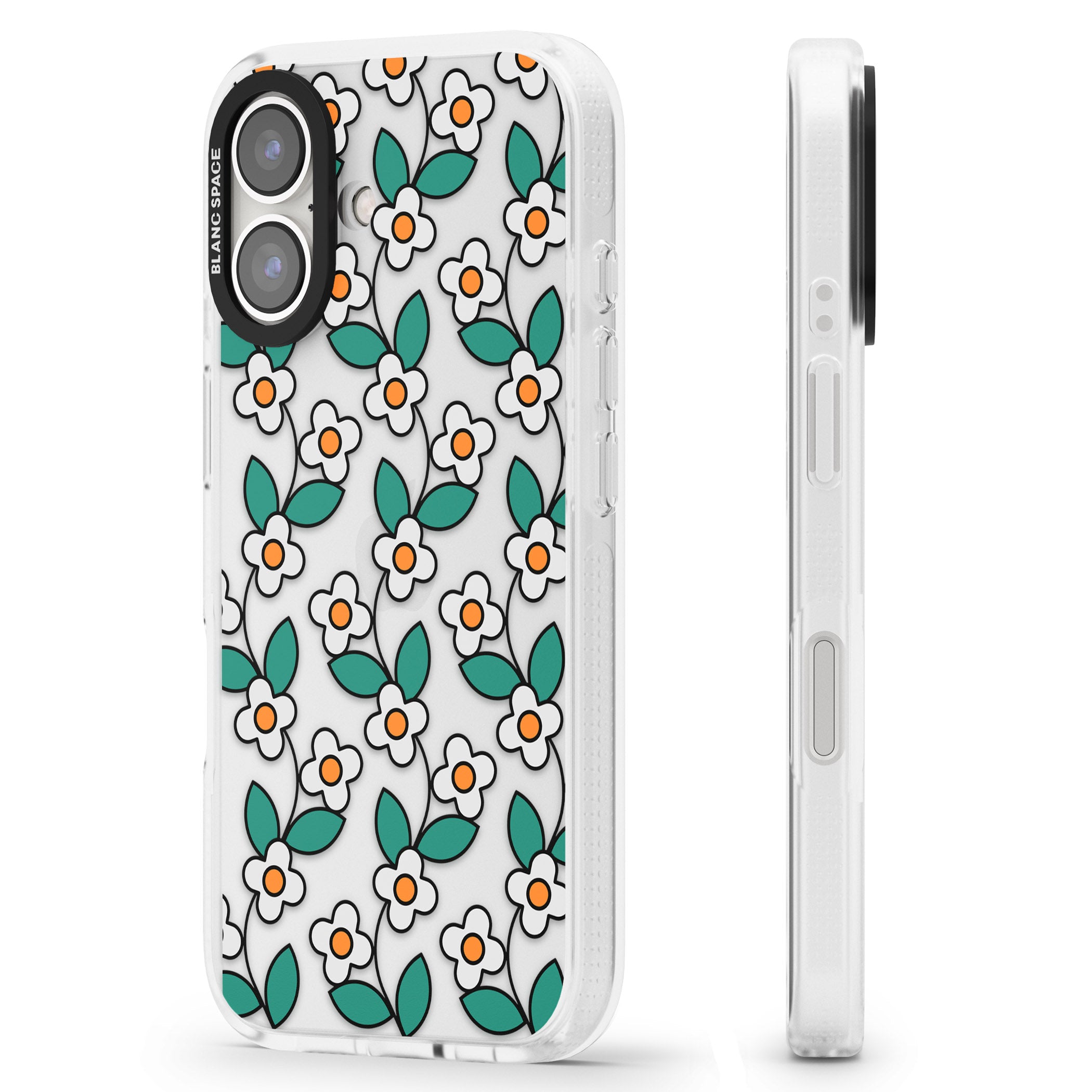 Spring Daisies iPhone 16 / 16 Plus Clear Case Impact Air - Blanc Space