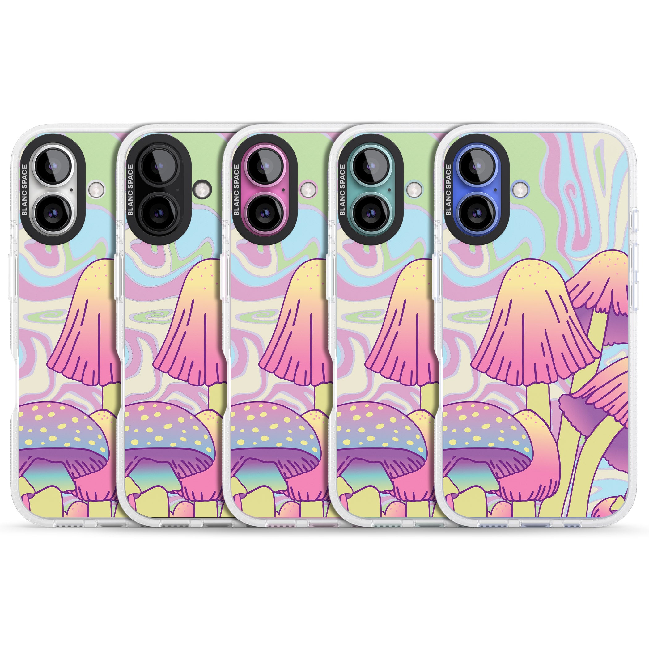 Shroomin' iPhone 16 / 16 Plus Clear Case Impact Air - Blanc Space