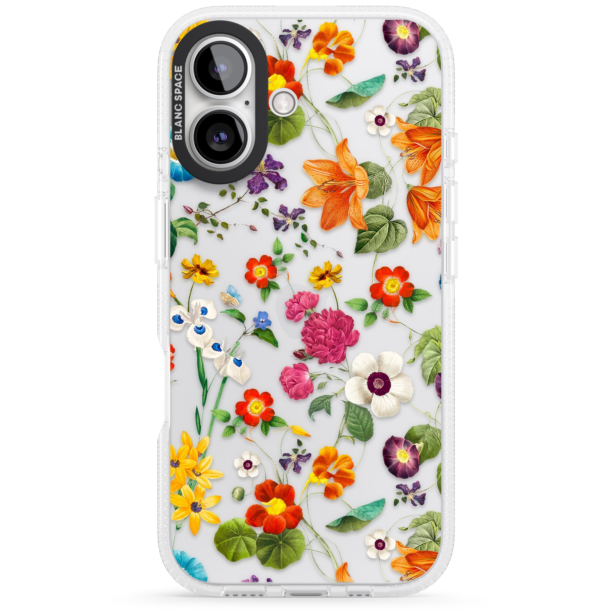 Whimsical Wildflowers iPhone 16 / 16 Plus Clear Case Impact Air - Blanc Space