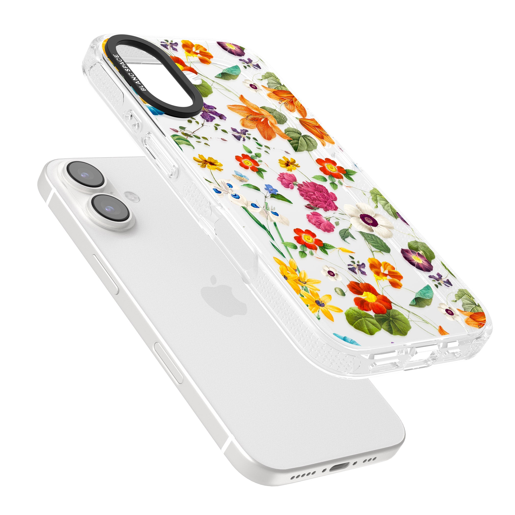 Whimsical Wildflowers iPhone 16 / 16 Plus Clear Case Impact Air - Blanc Space