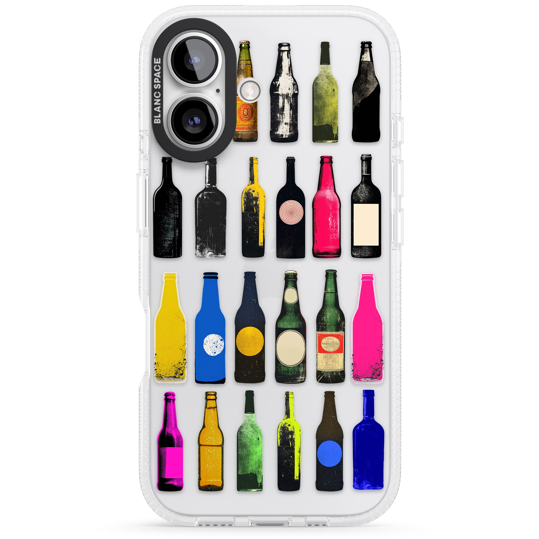 Glass Bottles iPhone 16 / 16 Plus Clear Case Impact Air - Blanc Space