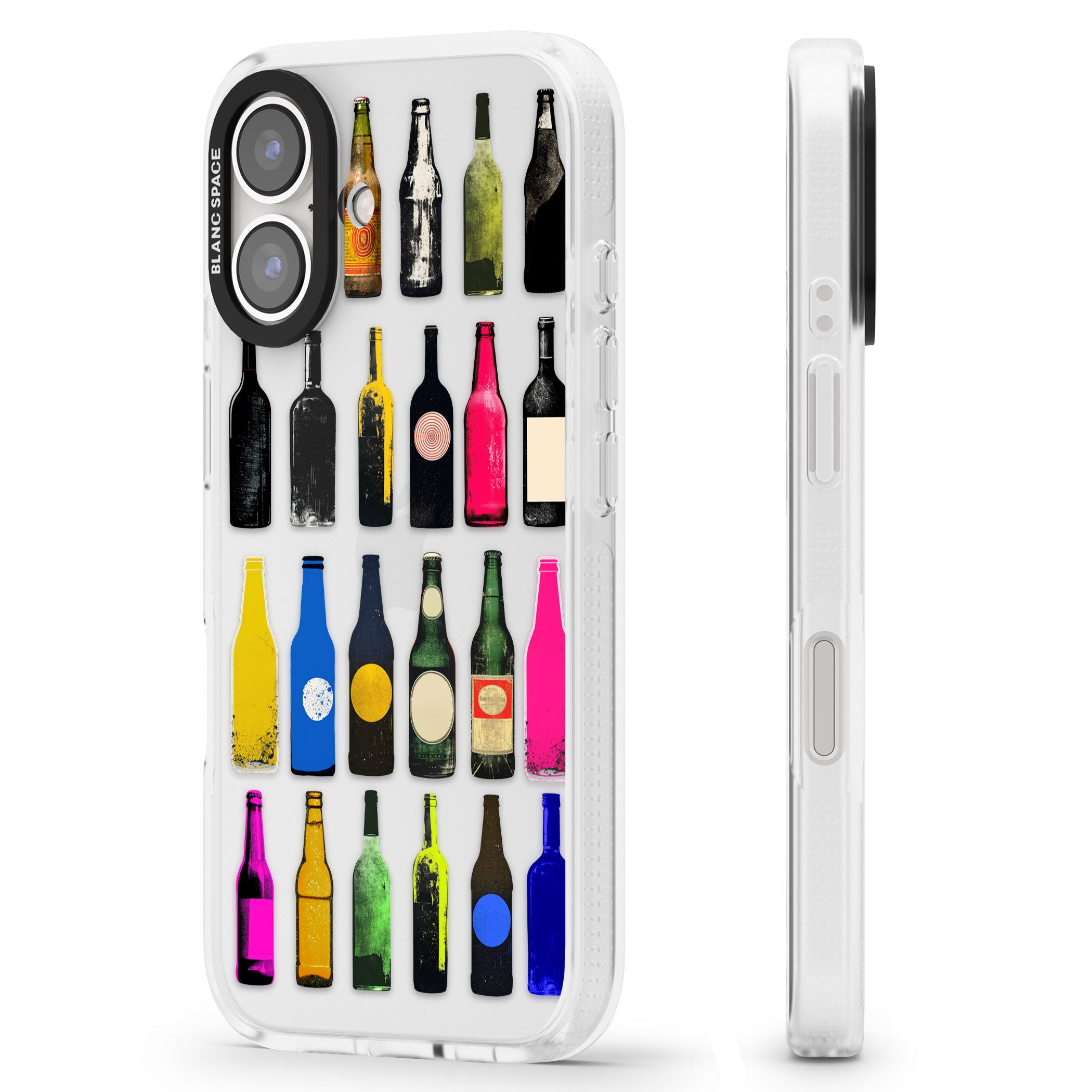 Glass Bottles iPhone 16 / 16 Plus Clear Case Impact Air - Blanc Space