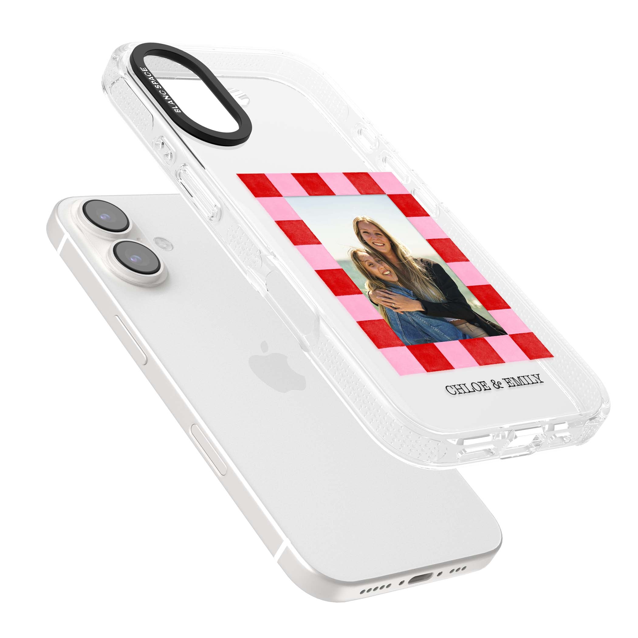 Bubblegum Check Photo for her iPhone case | Clear Case Impact Air case for iPhone 16, iPhone 16 Plus