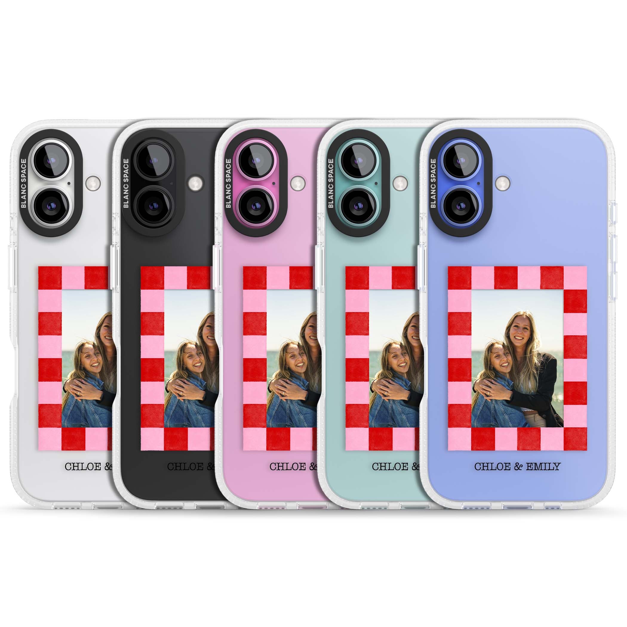 Bubblegum Check Photo for her iPhone case | Clear Case Impact Air case for iPhone 16, iPhone 16 Plus