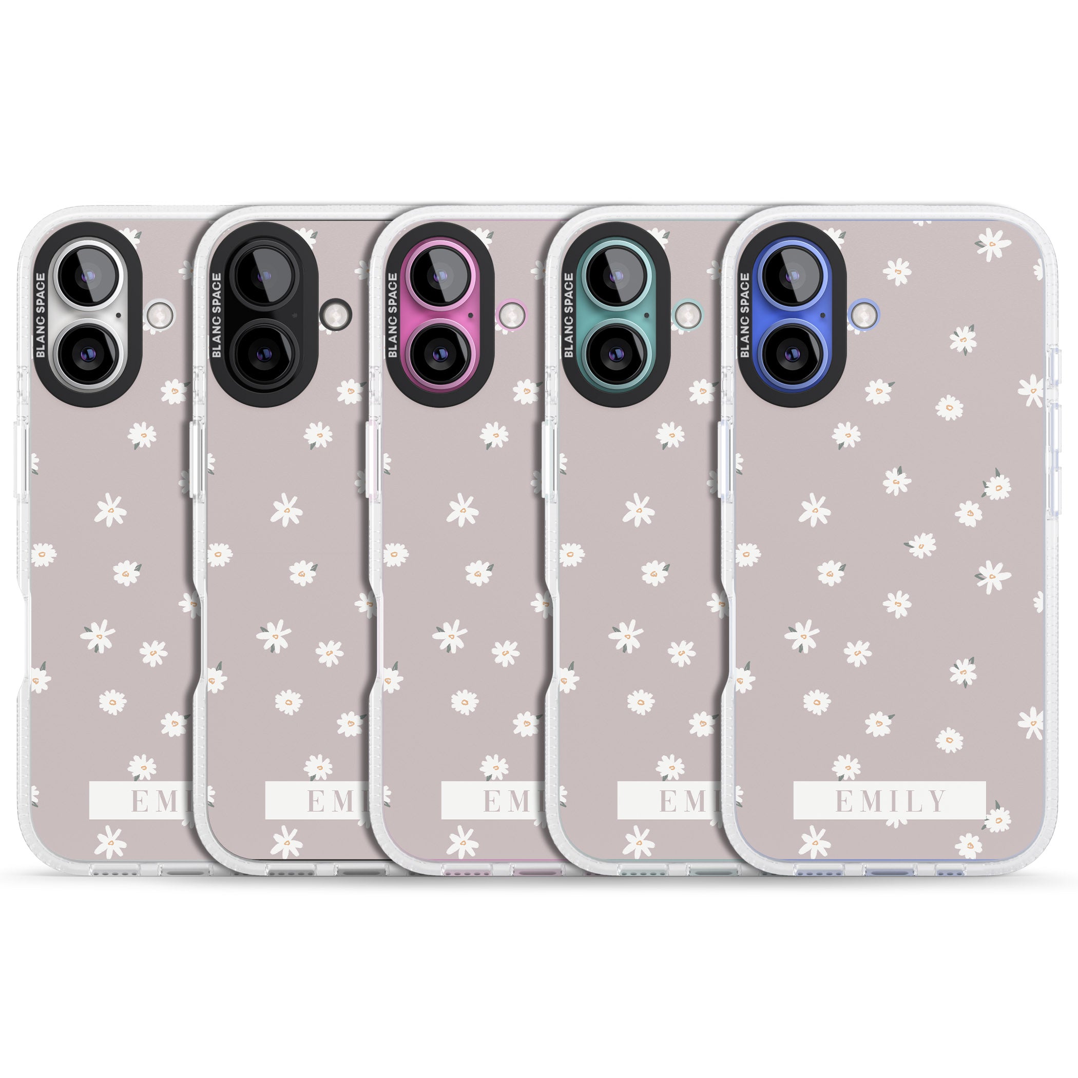 Personalised Dusty Rose Personalised iPhone 16 / 16 Plus Clear Case Impact Air - Blanc Space