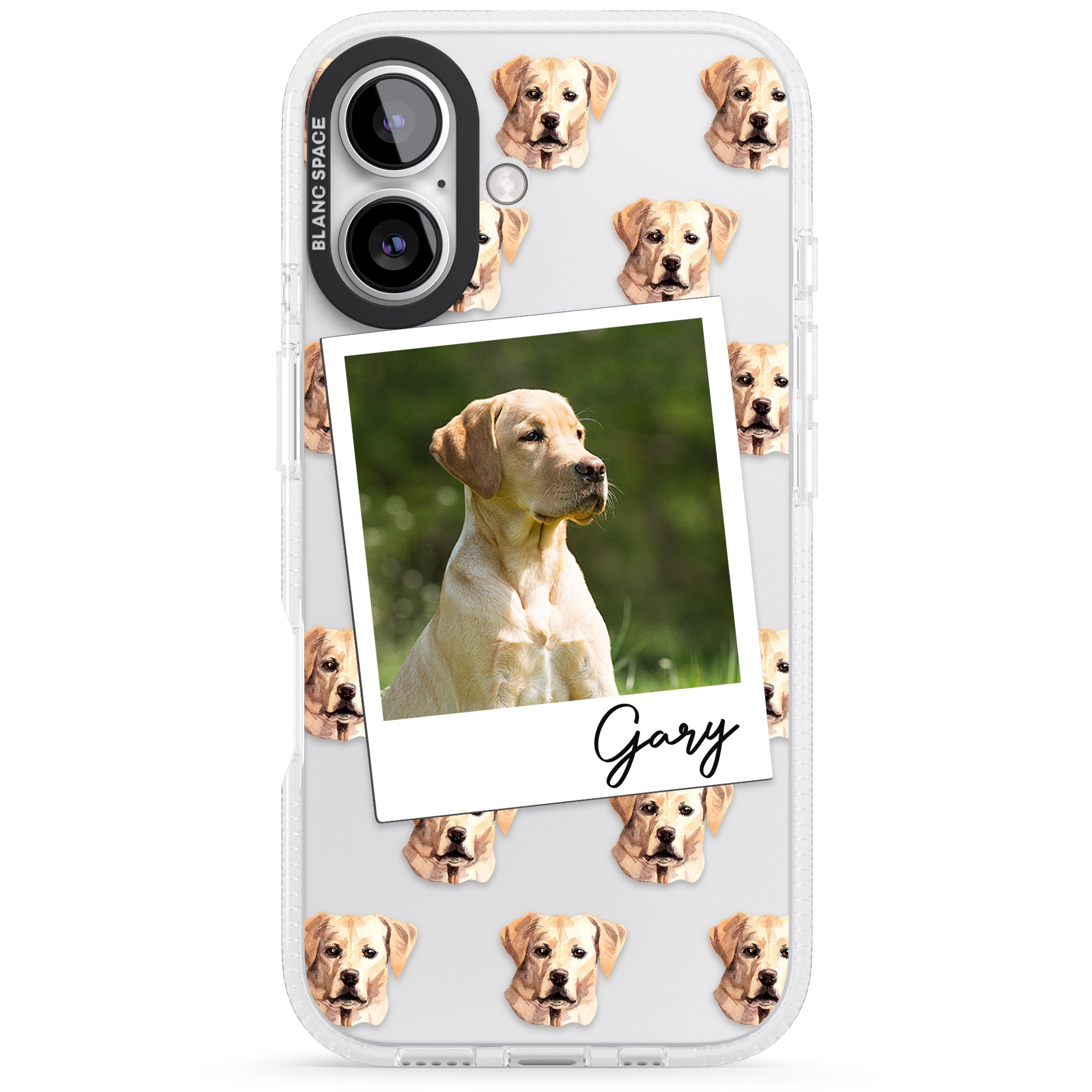 Personalised Labrador, Tan - Dog Photo iPhone 16 / 16 Plus Clear Case Impact Air - Blanc Space