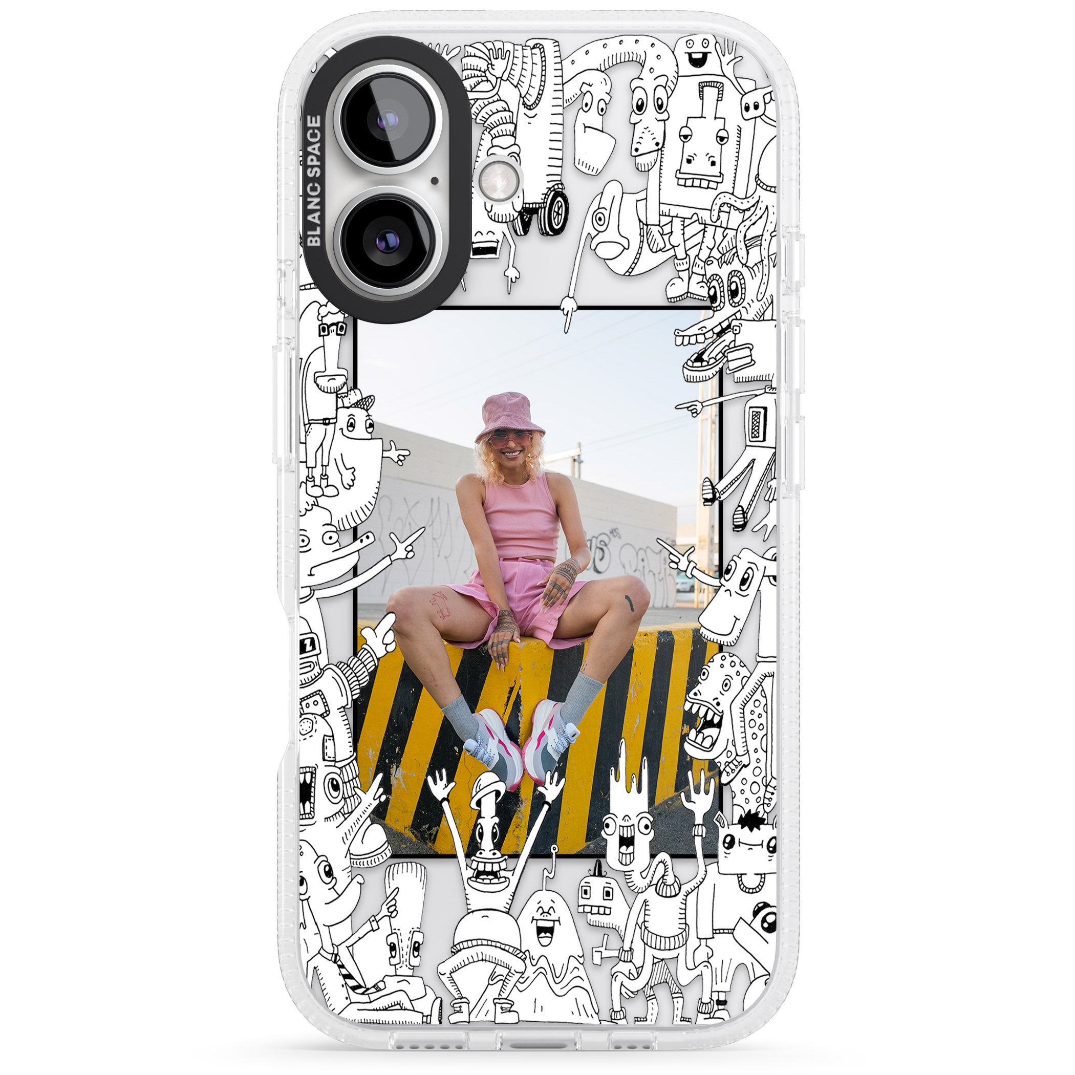 Personalised Look At This Photo Case iPhone 16 / 16 Plus Clear Case Impact Air - Blanc Space