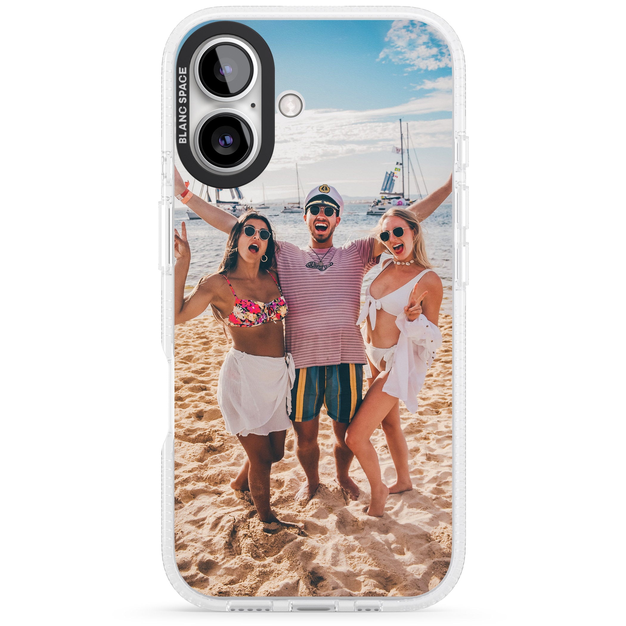 Personalised Photo iPhone 16 / 16 Plus Clear Case Impact Air - Blanc Space