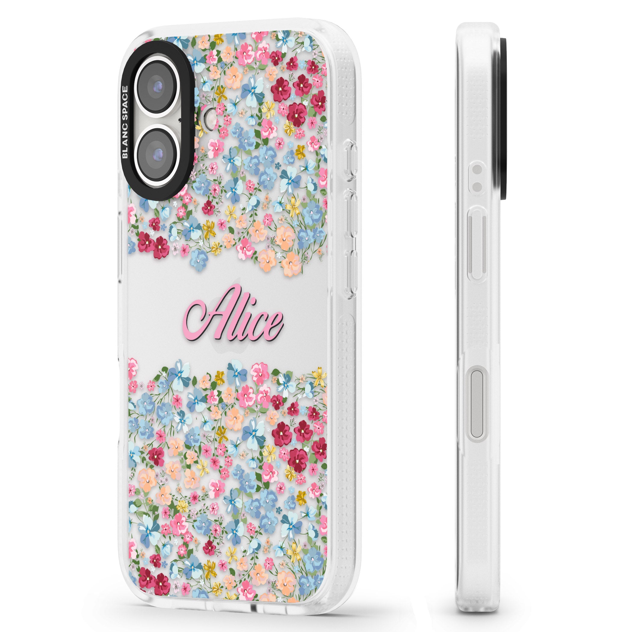 Personalised Venetian Meadow iPhone 16 / 16 Plus Clear Case Impact Air - Blanc Space