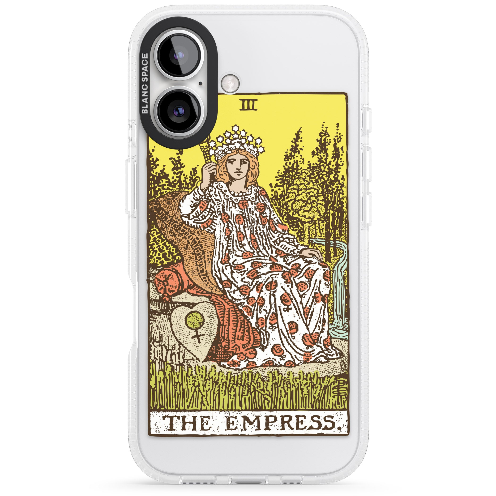 Personalised The Empress Tarot Card - Colour iPhone 16 / 16 Plus Clear Case Impact Air - Blanc Space