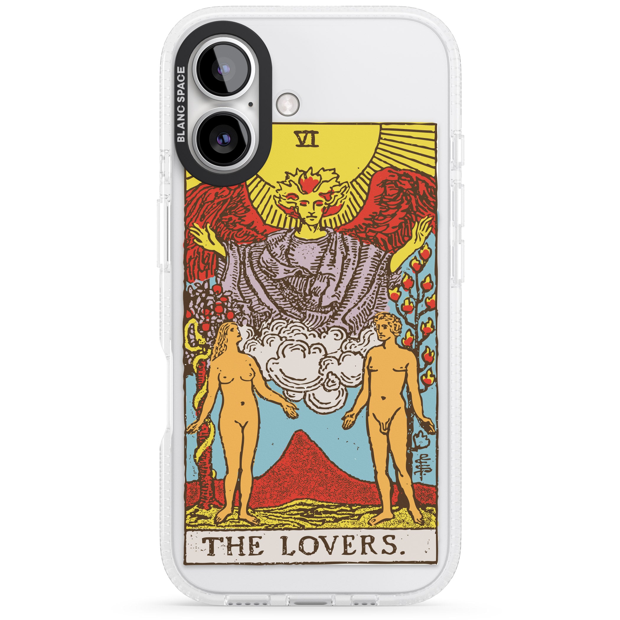 Personalised The Lovers Tarot Card - Colour iPhone 16 / 16 Plus Clear Case Impact Air - Blanc Space