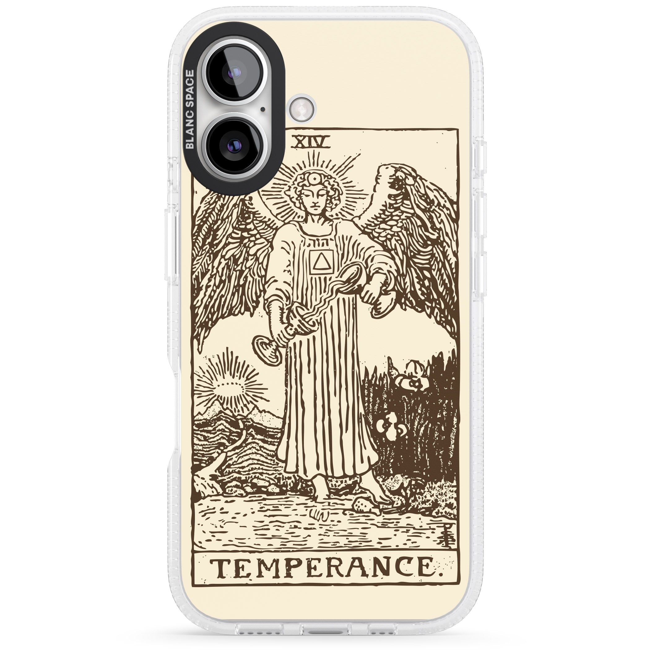 Personalised Temperance Tarot Card - Solid Cream iPhone 16 / 16 Plus Clear Case Impact Air - Blanc Space