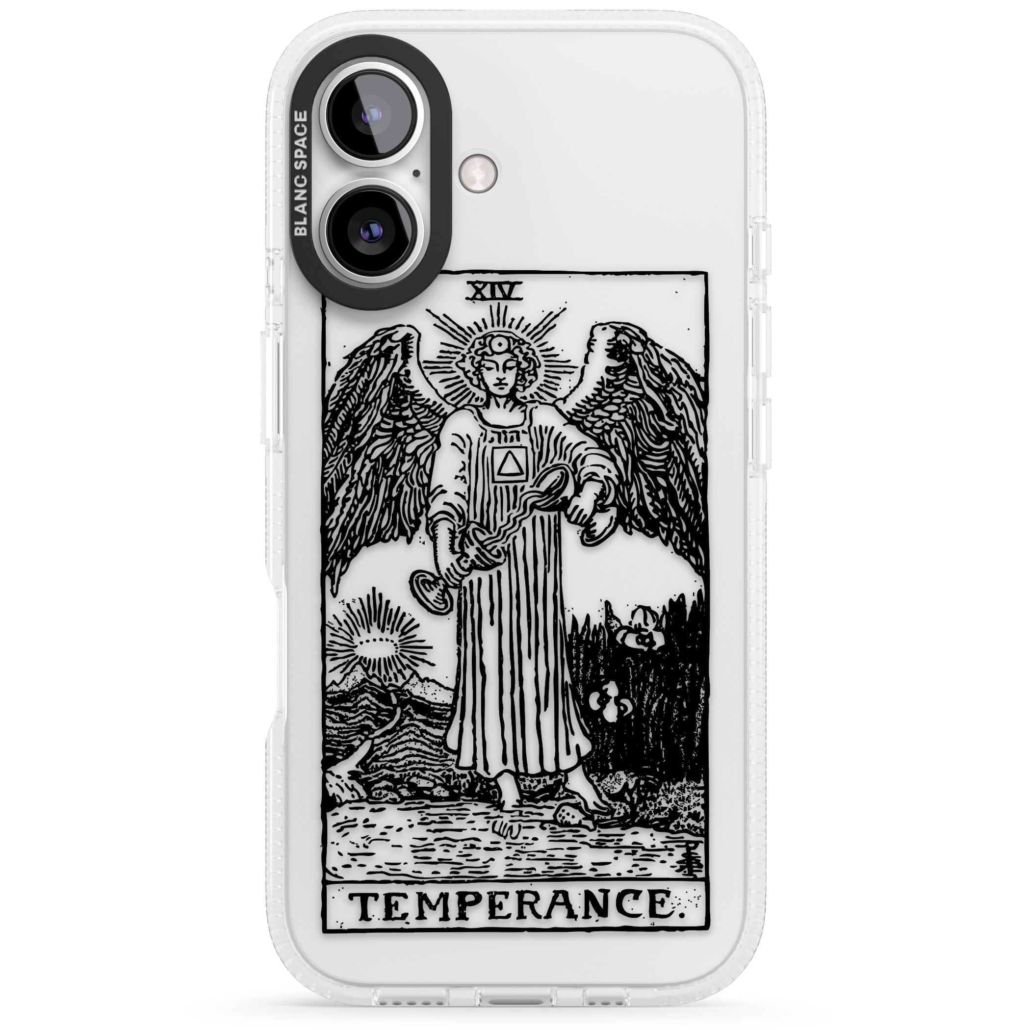 Personalised Temperance Tarot Card - Transparent iPhone 16 / 16 Plus Clear Case Impact Air - Blanc Space