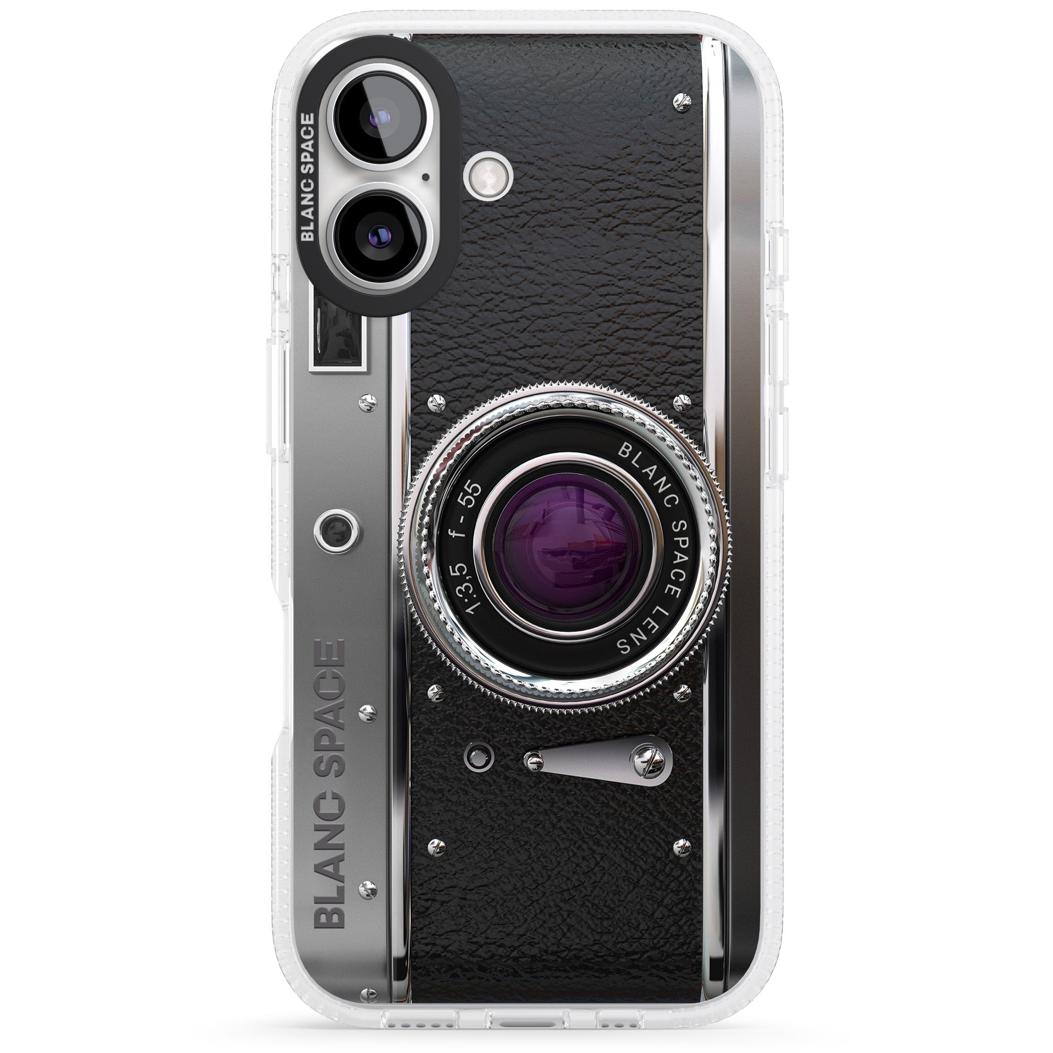 Vintage Retro Classic Camera iPhone 16 / 16 Plus Clear Case Impact Air - Blanc Space
