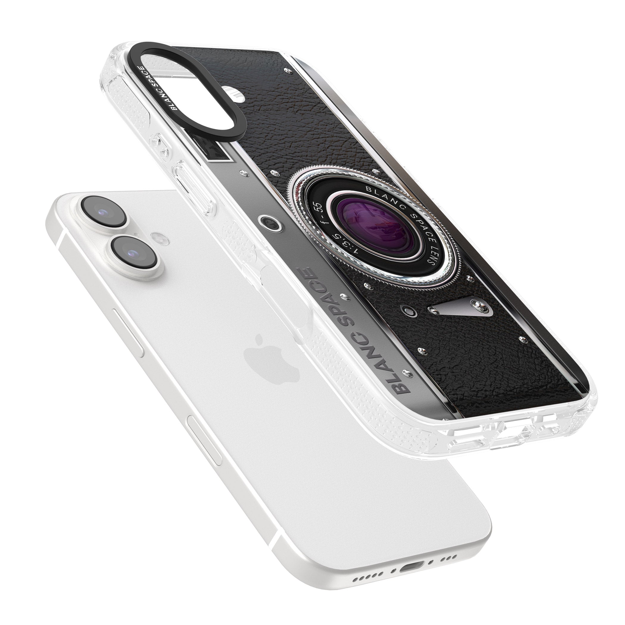 Vintage Retro Classic Camera iPhone 16 / 16 Plus Clear Case Impact Air - Blanc Space