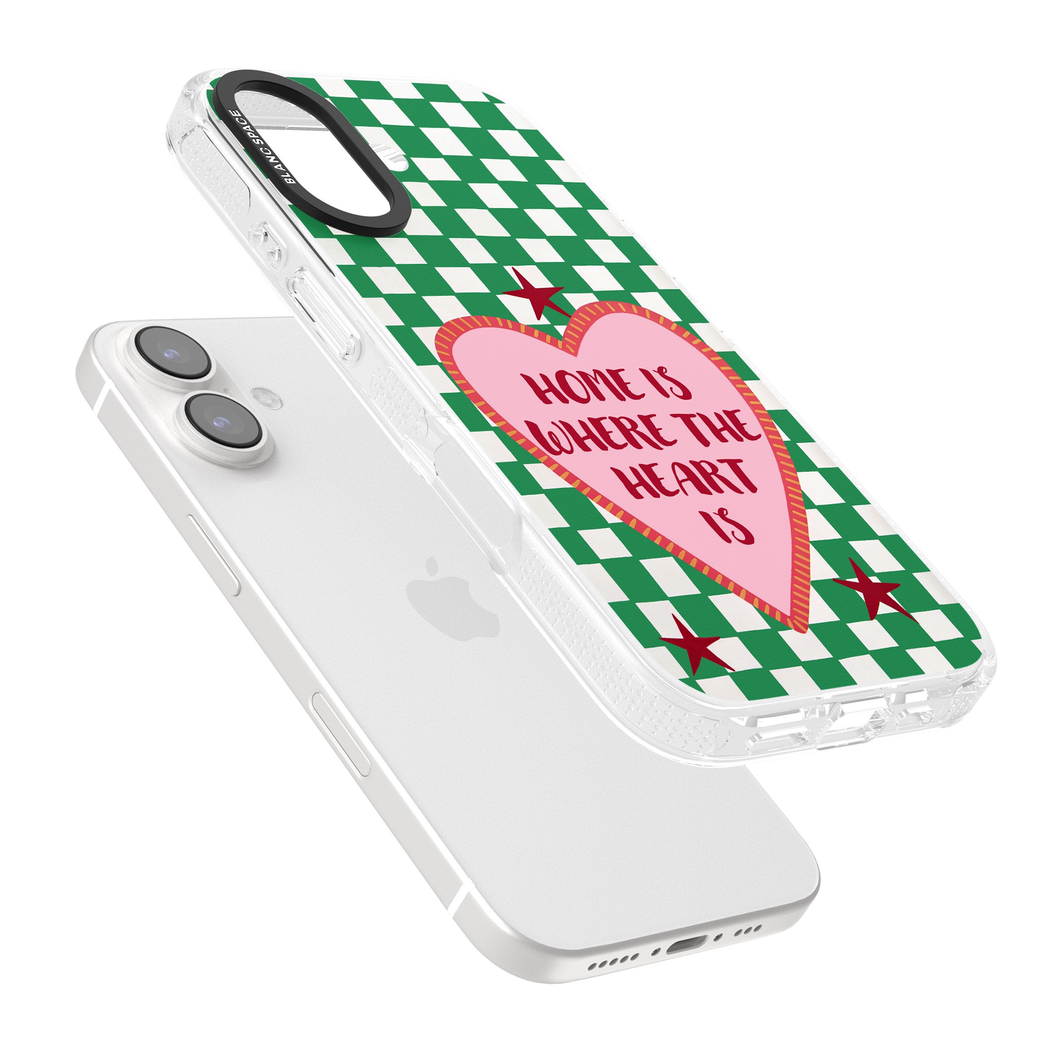 Home Is Where The Heart Is iPhone 16 / 16 Plus Clear Case Impact Air - Blanc Space