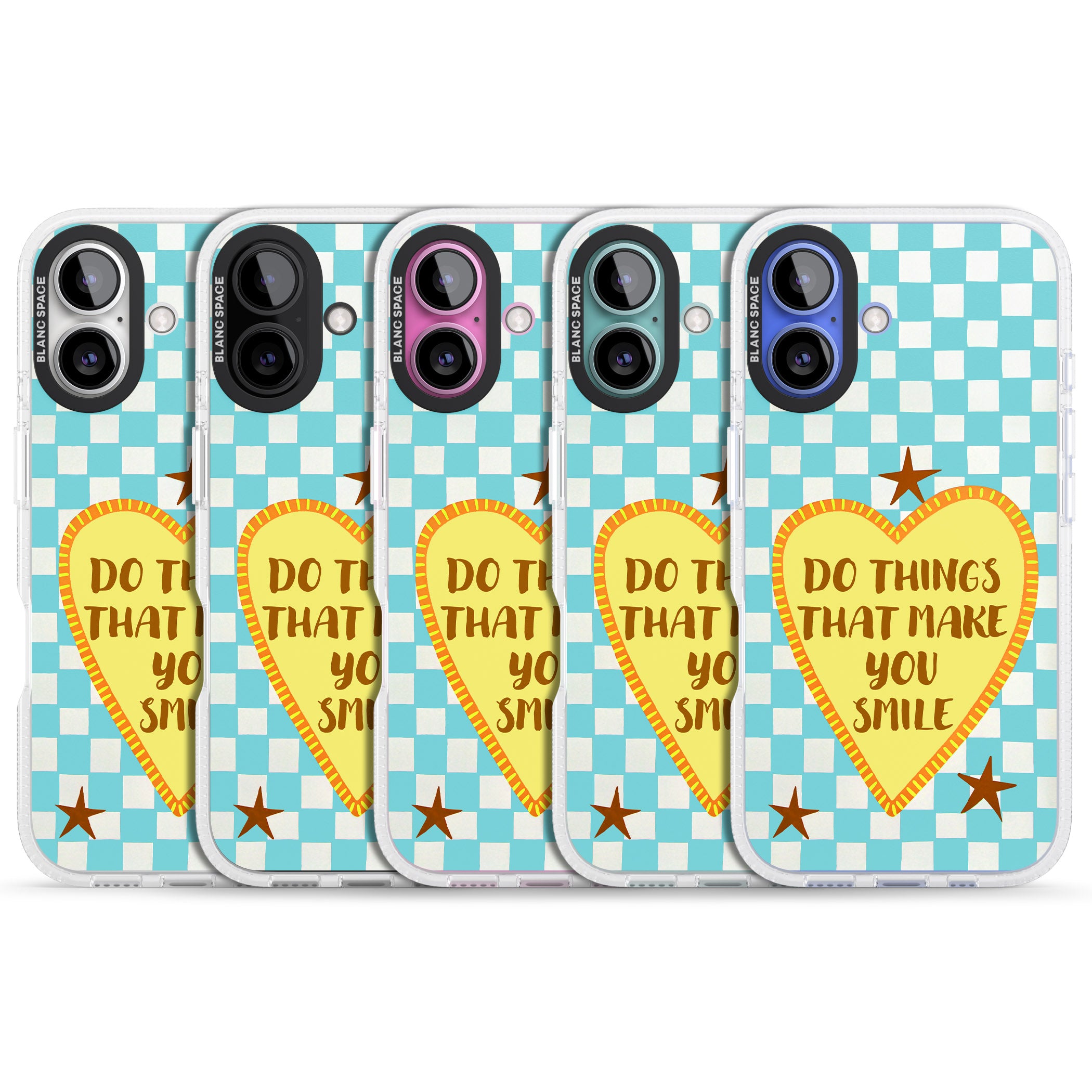 Do Things That Make You Smile iPhone 16 / 16 Plus Clear Case Impact Air - Blanc Space