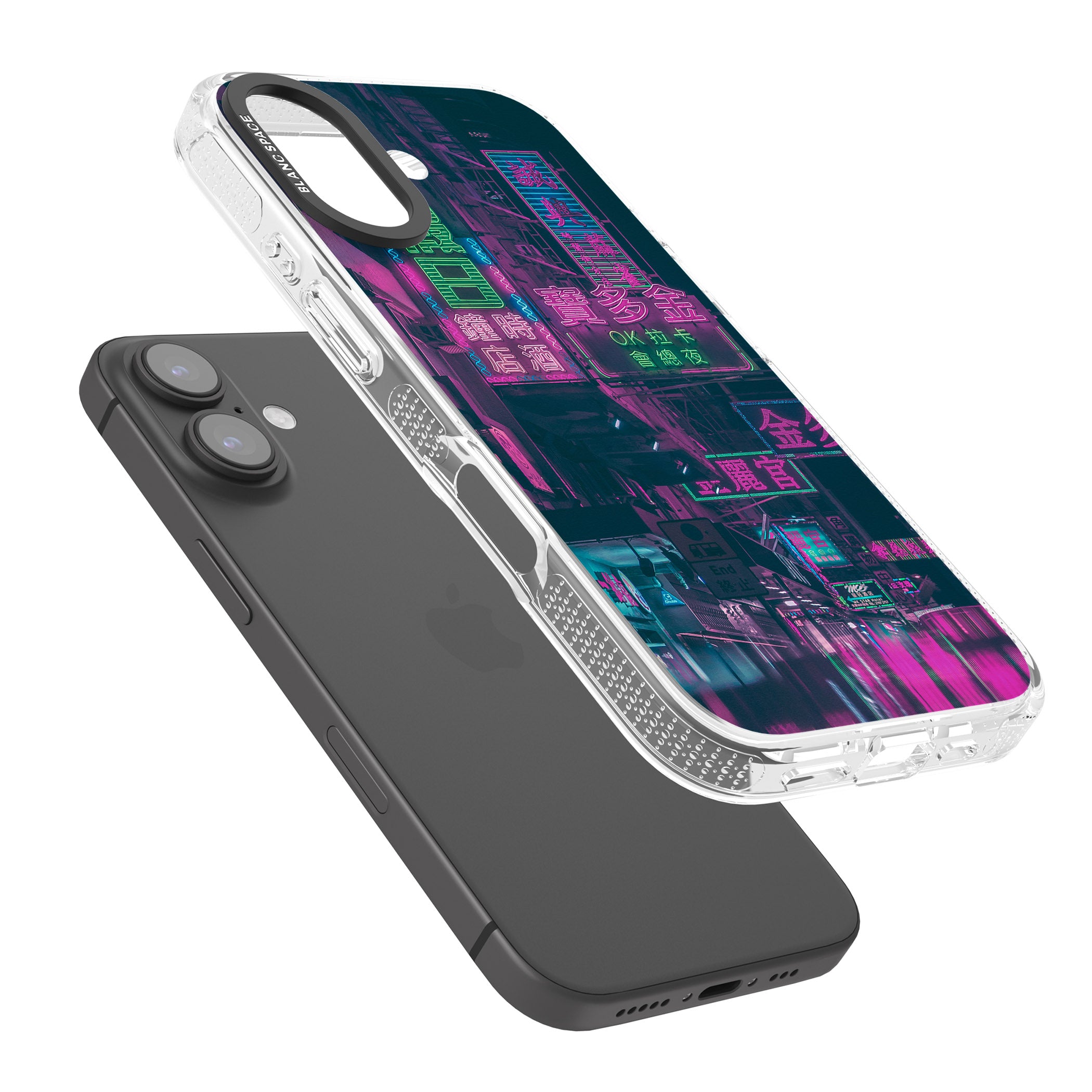 Rainy Reflections - Neon Cities Photographs iPhone 16 / 16 Plus Clear Case Impact Air - Blanc Space