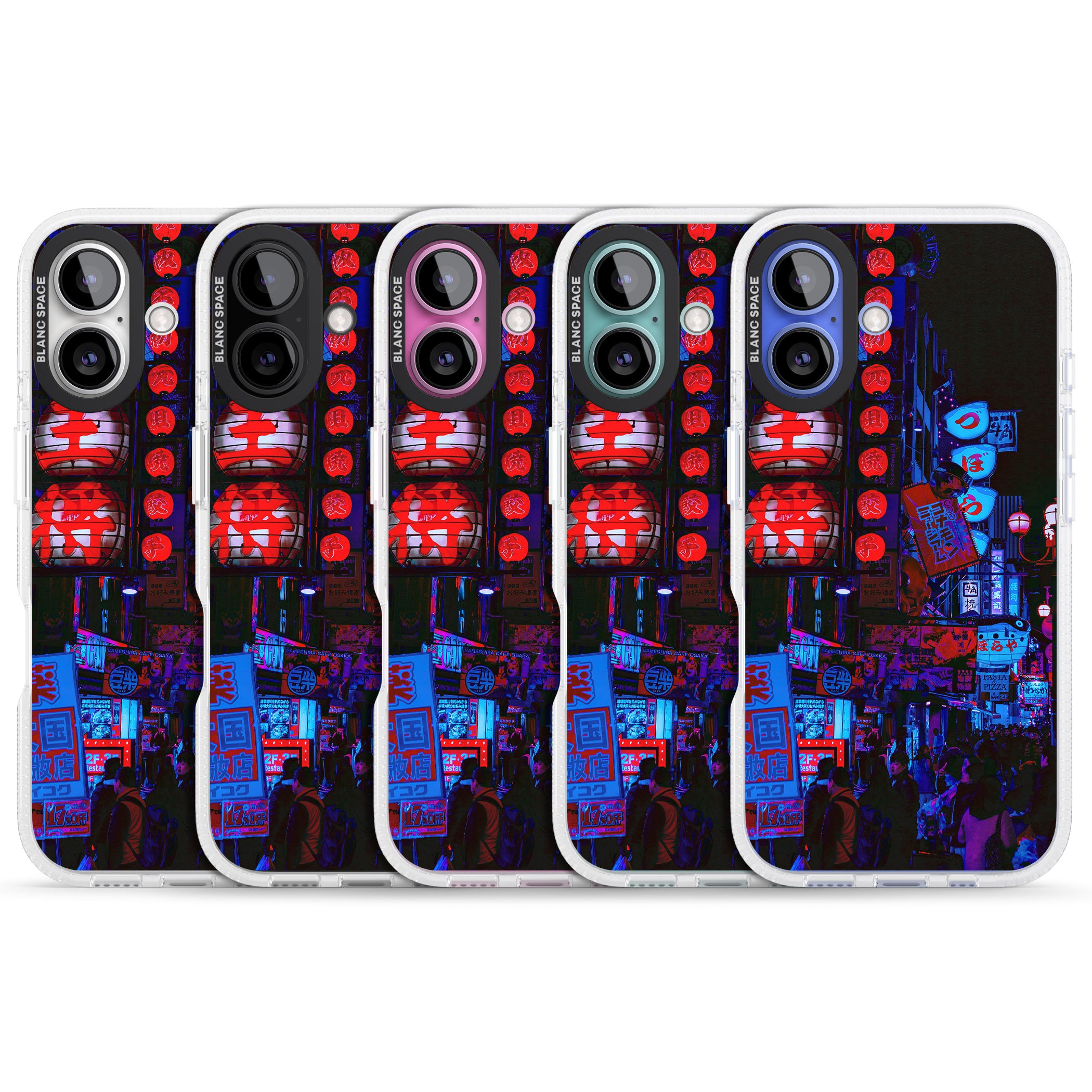 Red & Turquoise - Neon Cities Photographs iPhone 16 / 16 Plus Clear Case Impact Air - Blanc Space