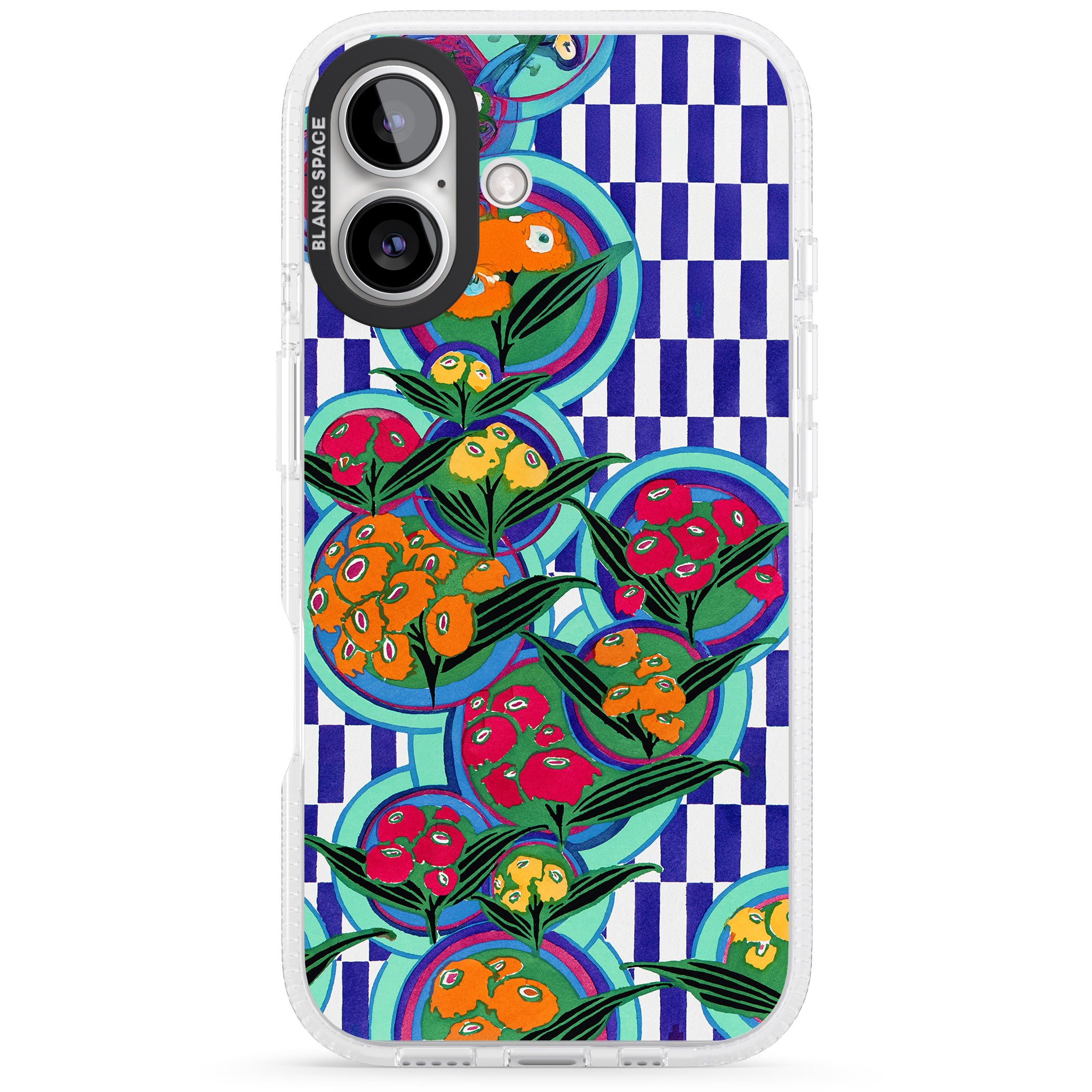 Vintage Fruit Plates iPhone 16 / 16 Plus Clear Case Impact Air - Blanc Space