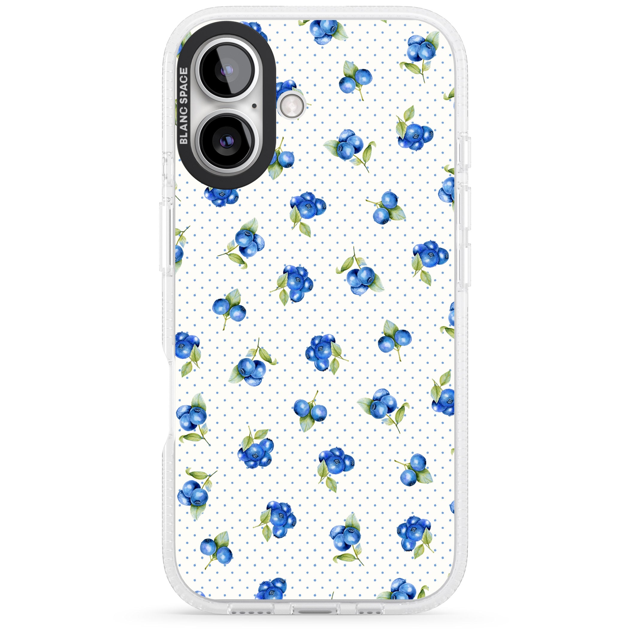 Blueberry Picnic iPhone 16 / 16 Plus Clear Case Impact Air - Blanc Space