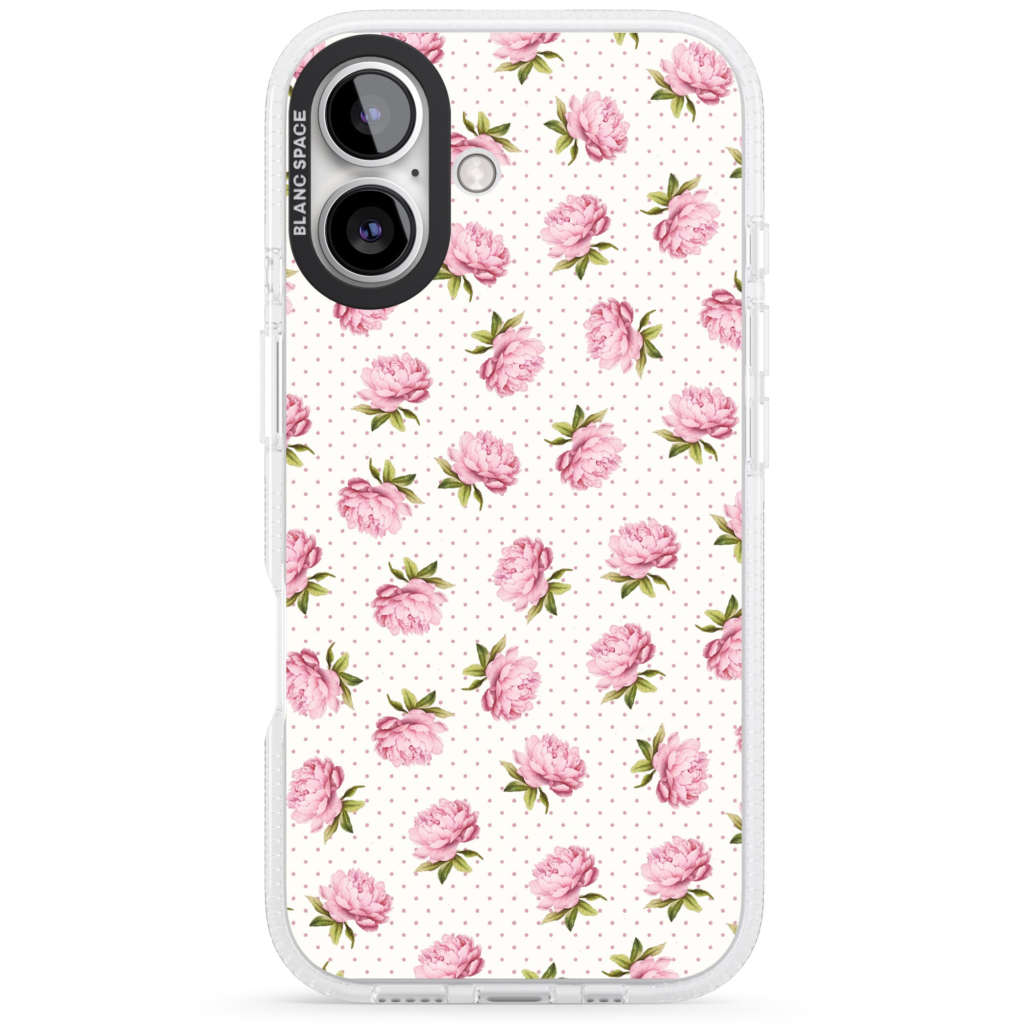 Soft Peonies iPhone 16 / 16 Plus Clear Case Impact Air - Blanc Space
