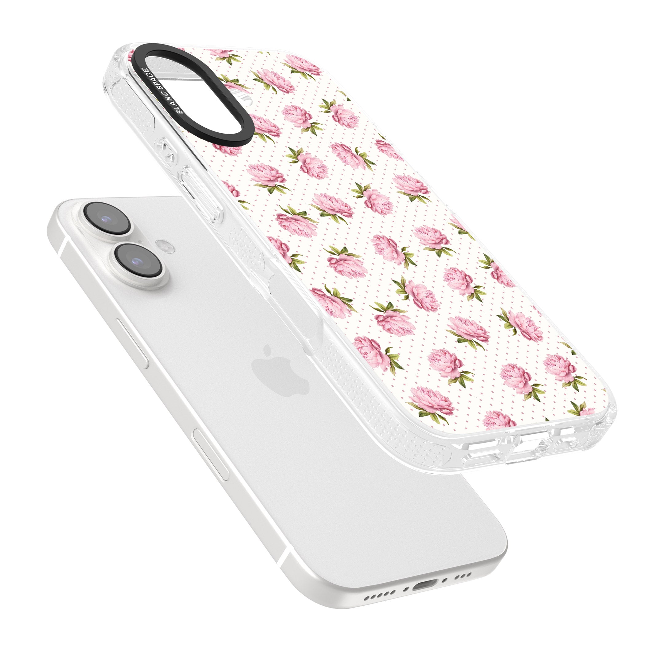 Soft Peonies iPhone 16 / 16 Plus Clear Case Impact Air - Blanc Space