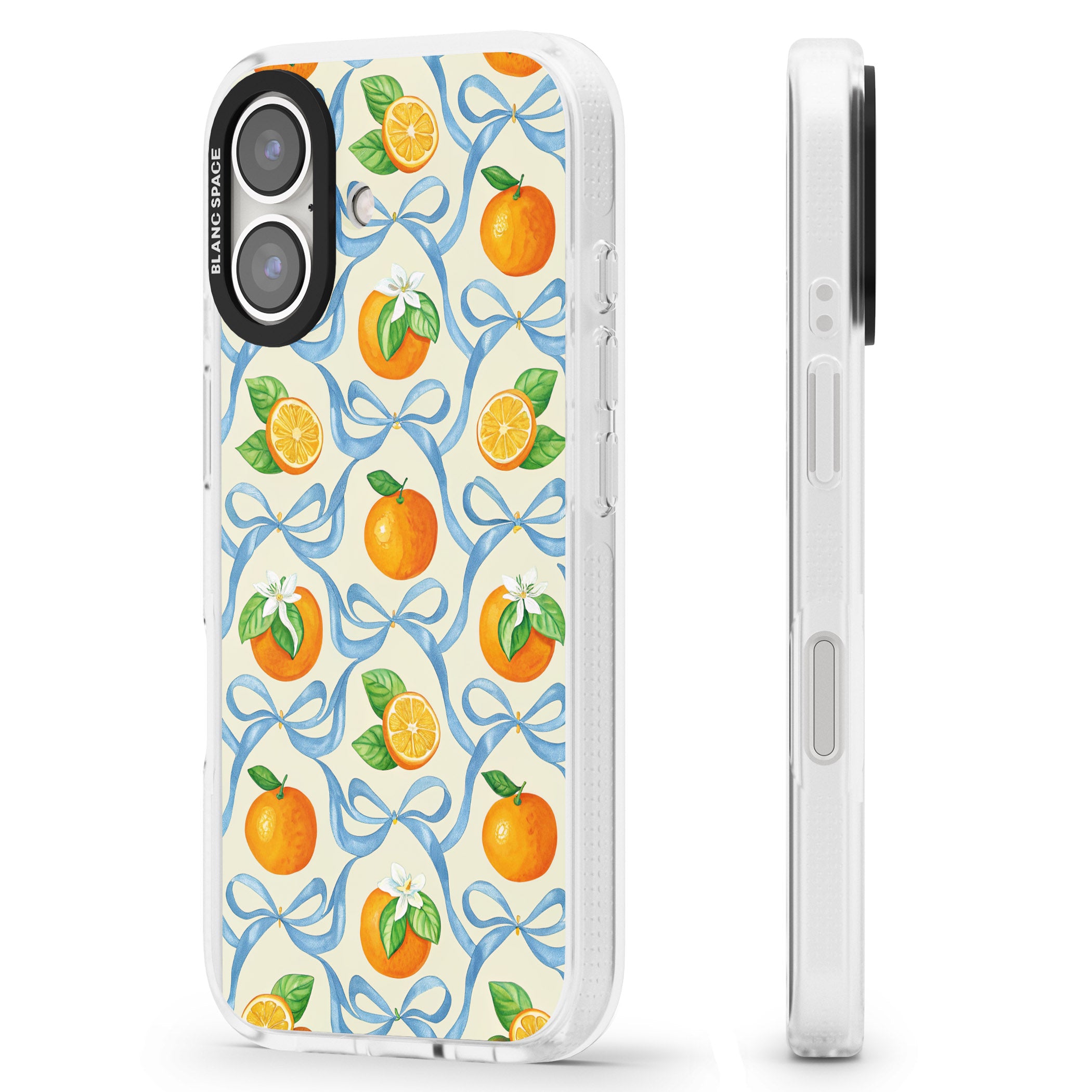 Bows & Clementines iPhone 16 / 16 Plus Clear Case Impact Air - Blanc Space