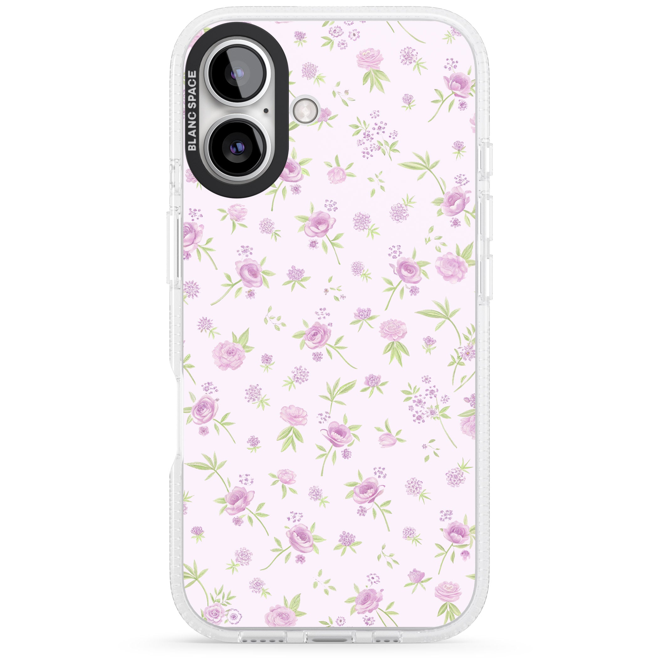 Pink Peonies iPhone 16 / 16 Plus Clear Case Impact Air - Blanc Space