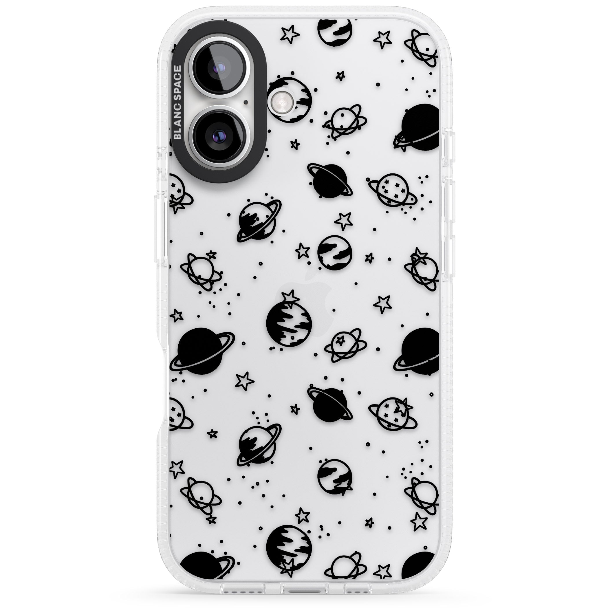 Planets iPhone 16 / 16 Plus Clear Case Impact Air - Blanc Space