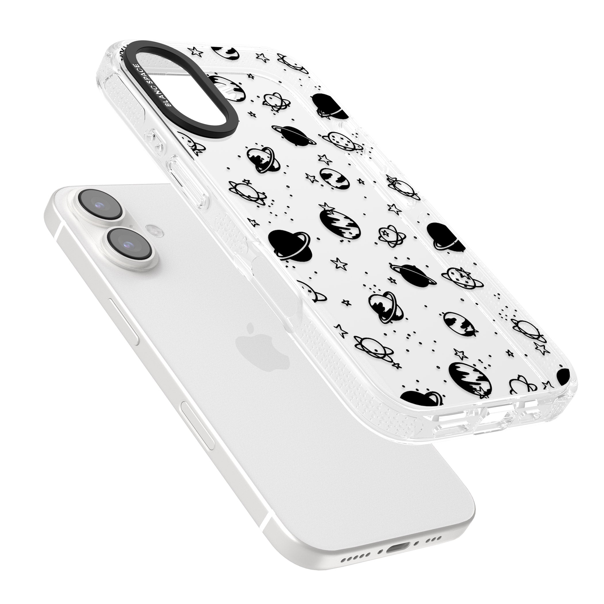Planets iPhone 16 / 16 Plus Clear Case Impact Air - Blanc Space
