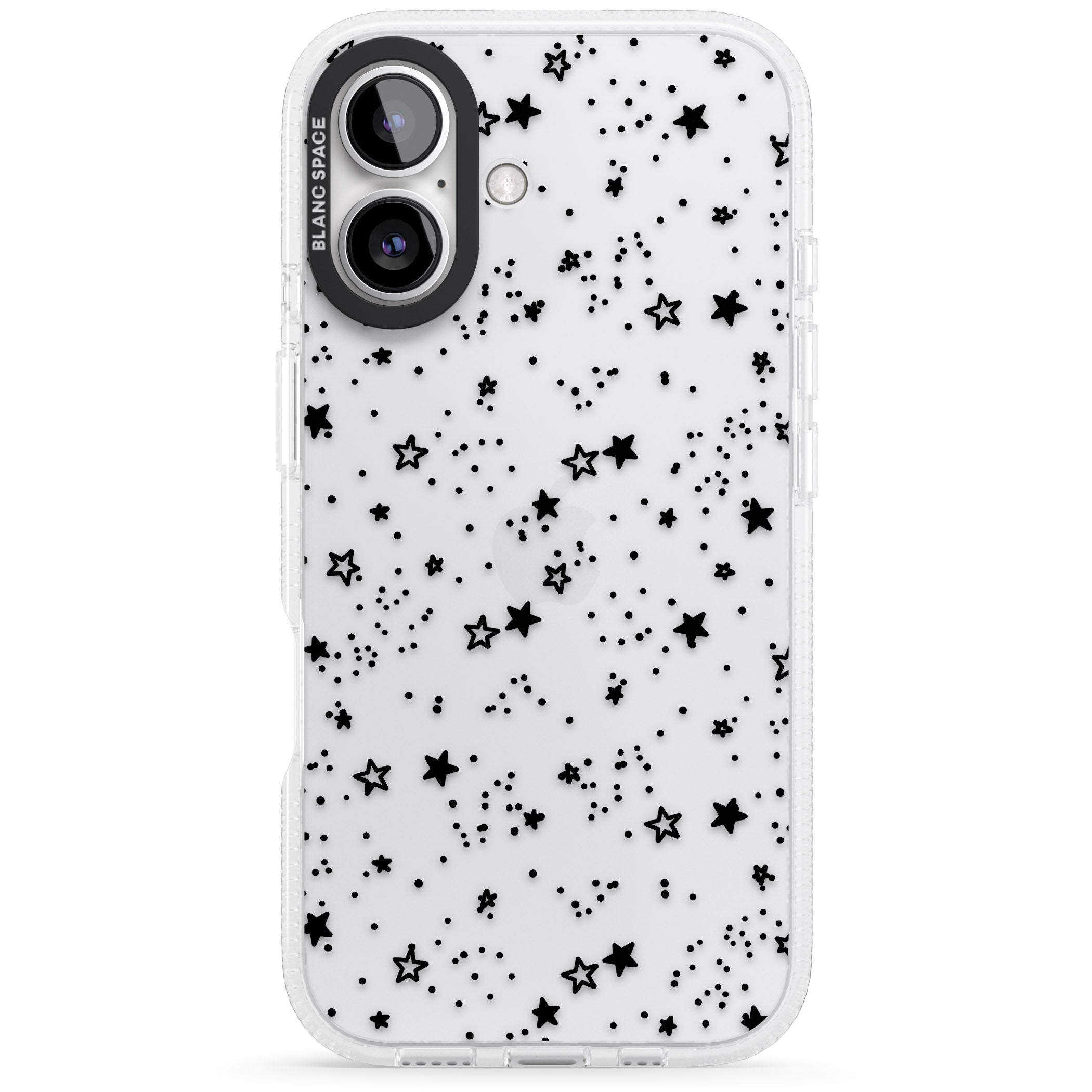 Solid Stars iPhone 16 / 16 Plus Clear Case Impact Air - Blanc Space