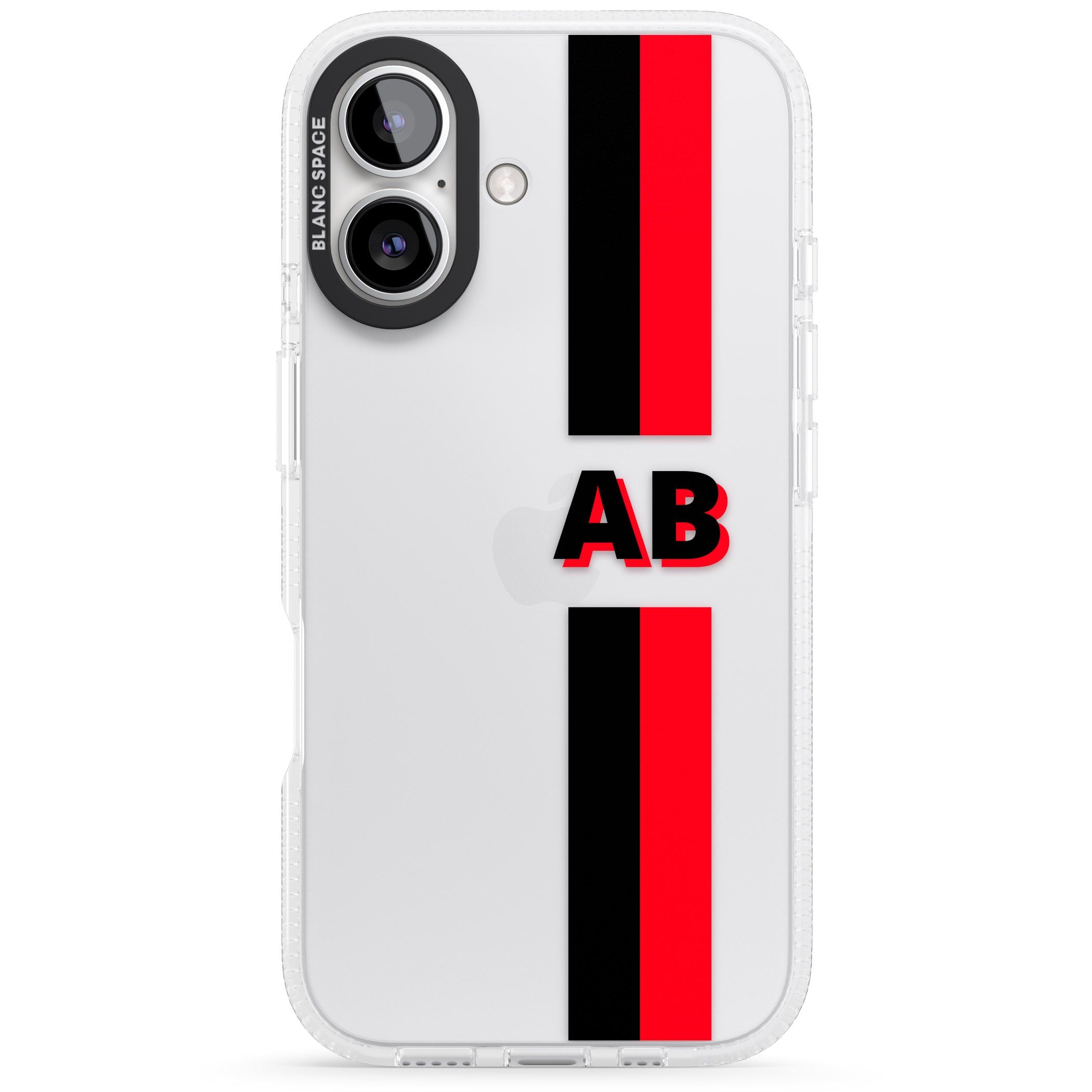 Personalised Clear Text 6C iPhone 16 / 16 Plus Clear Case Impact Air - Blanc Space