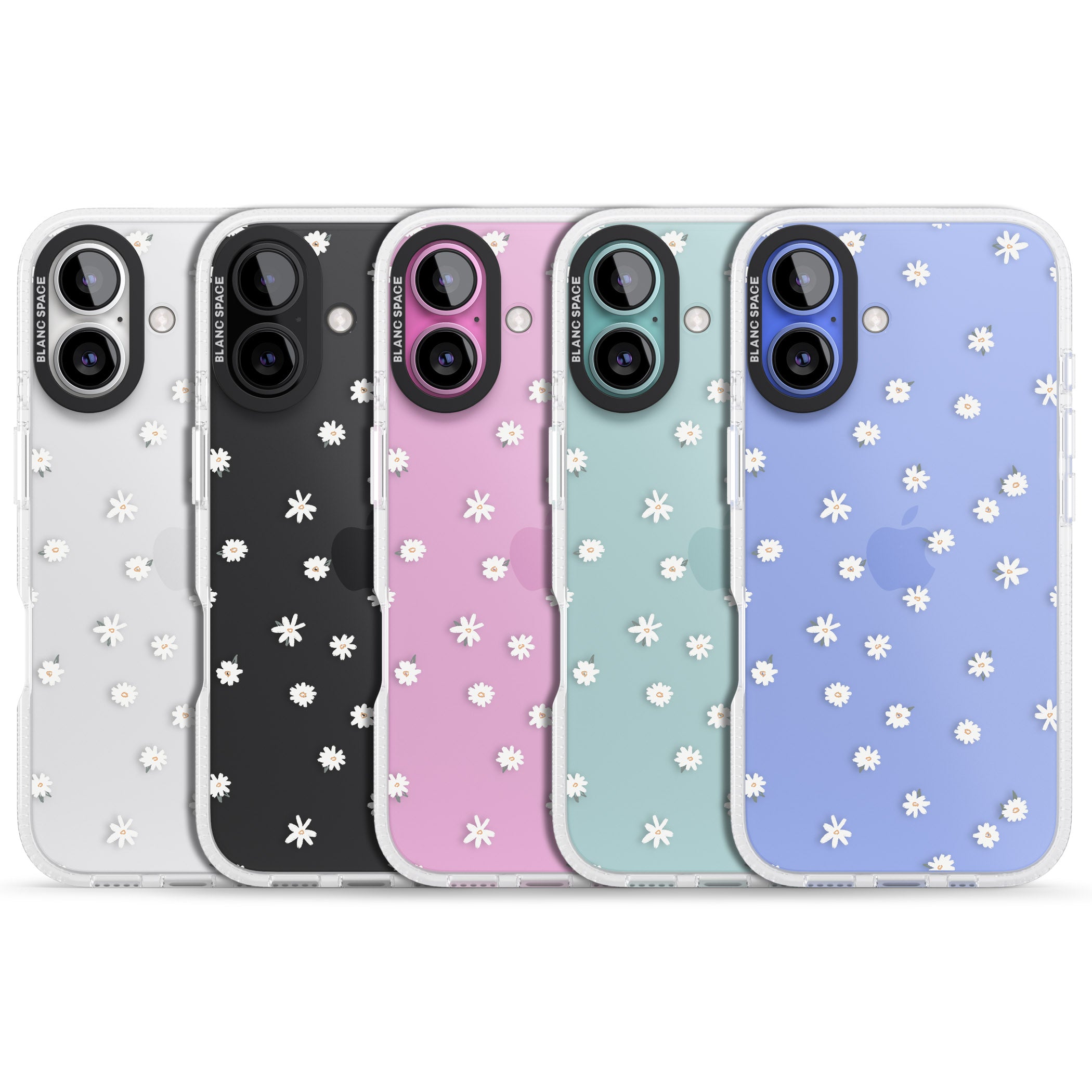 Painted Daises on Transparent iPhone 16 / 16 Plus Clear Case Impact Air - Blanc Space