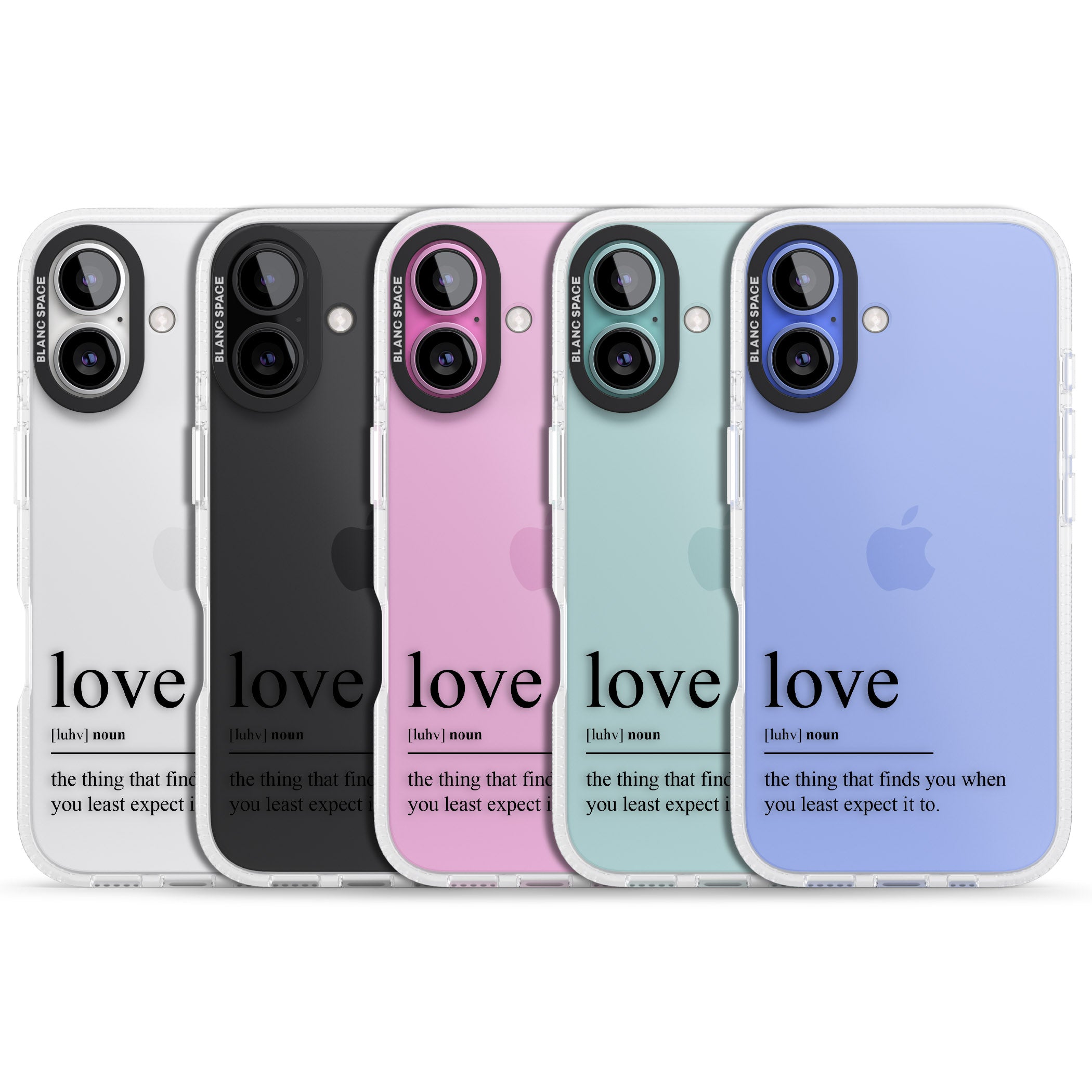 Love iPhone 16 / 16 Plus Clear Case Impact Air - Blanc Space