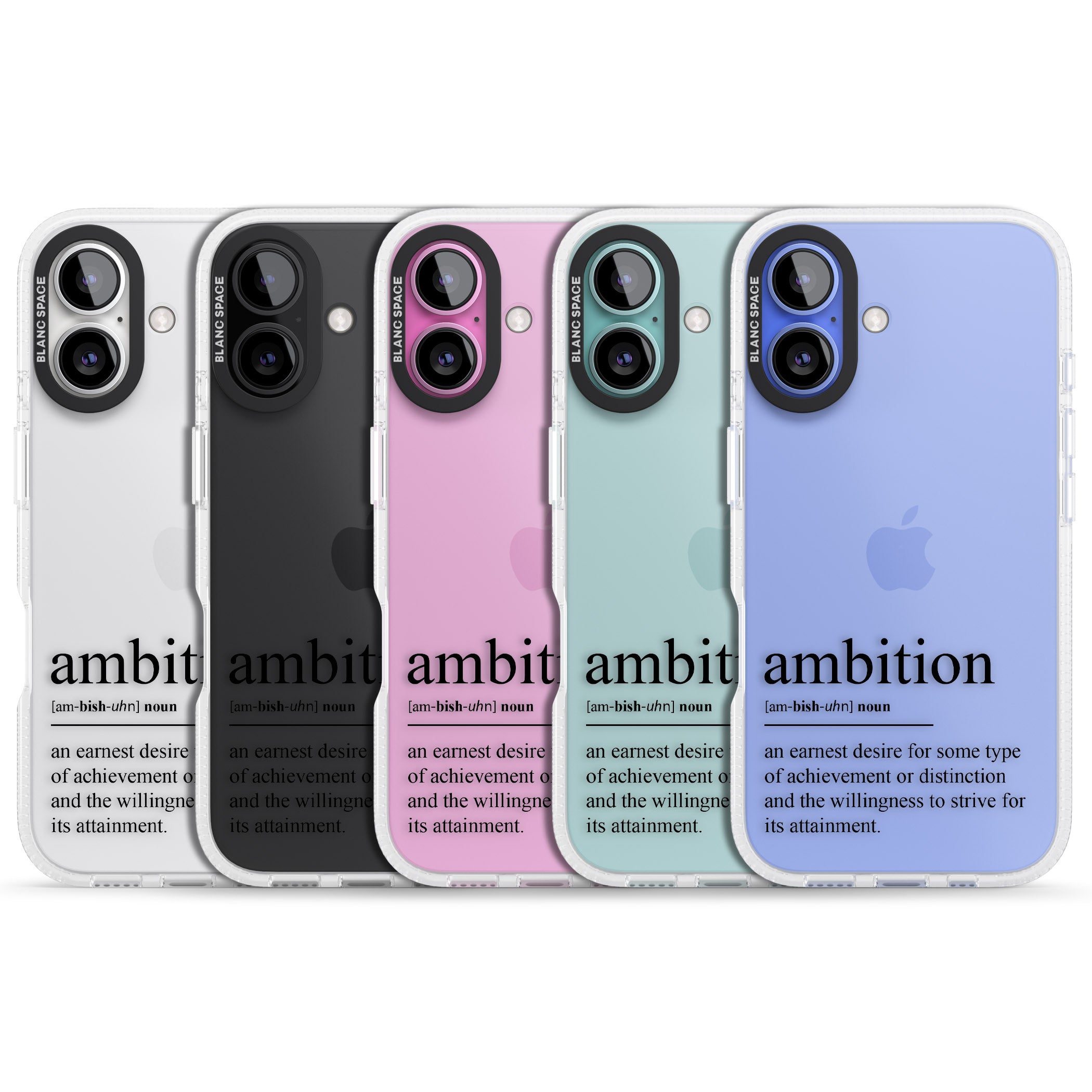 Ambition iPhone 16 / 16 Plus Clear Case Impact Air - Blanc Space