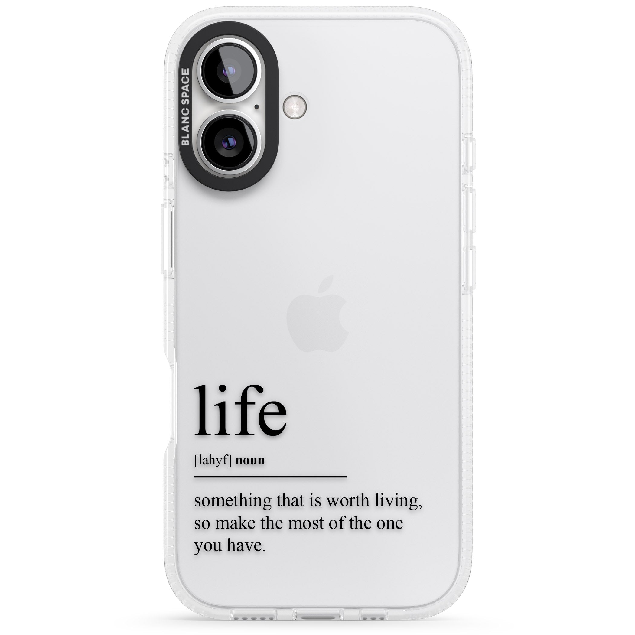 Life iPhone 16 / 16 Plus Clear Case Impact Air - Blanc Space